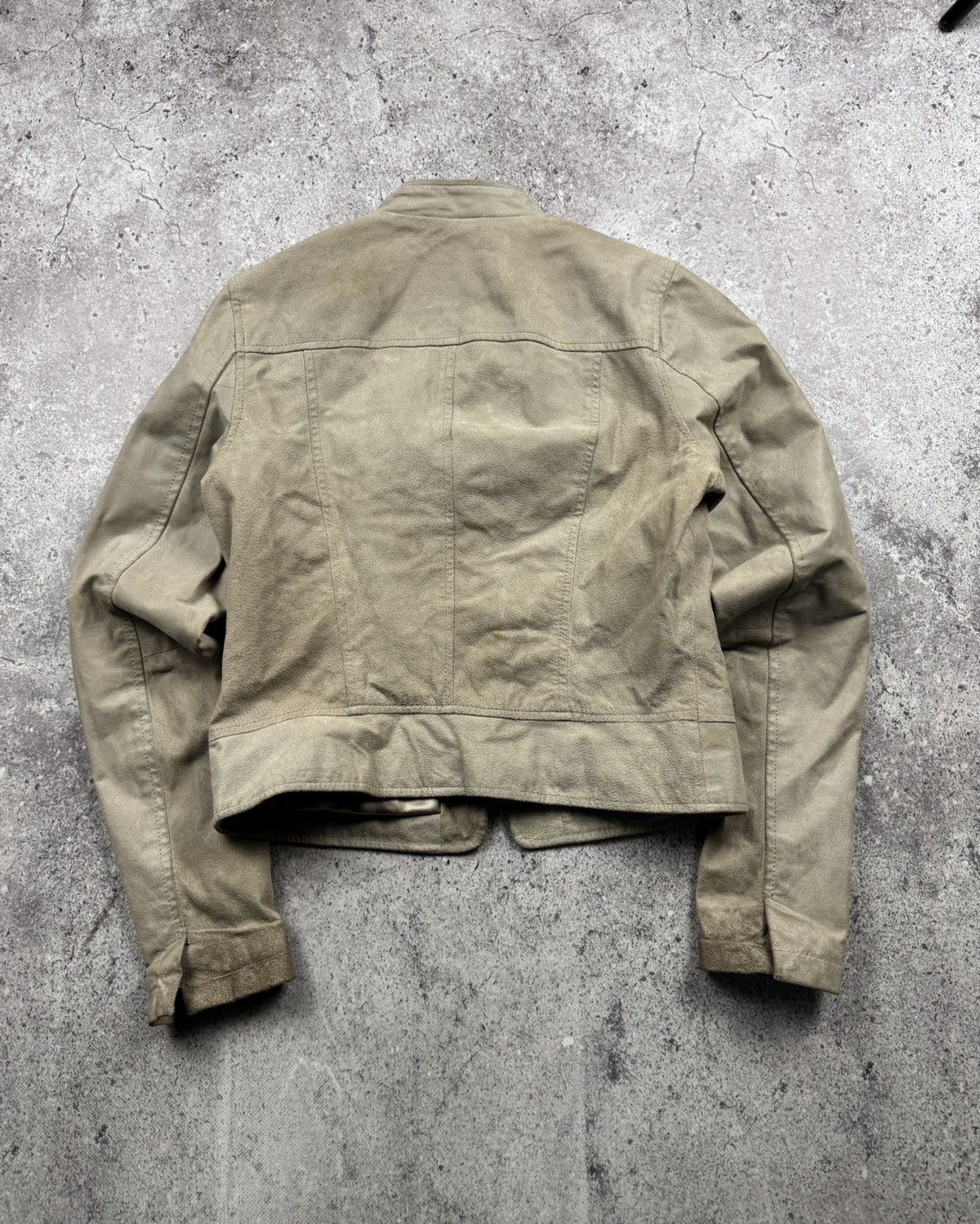 Japanese Brand SICK DISTRESSED BIKER ASSYMETRICAL ZIP LEATHER JACKET Y2K Size M / US 6-8 / IT 42-44 - 8 Thumbnail