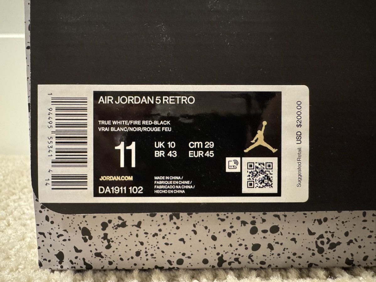 Jordan Brand Fire Red Jordan 5’s Size US 11 / EU 44 - 7 Thumbnail