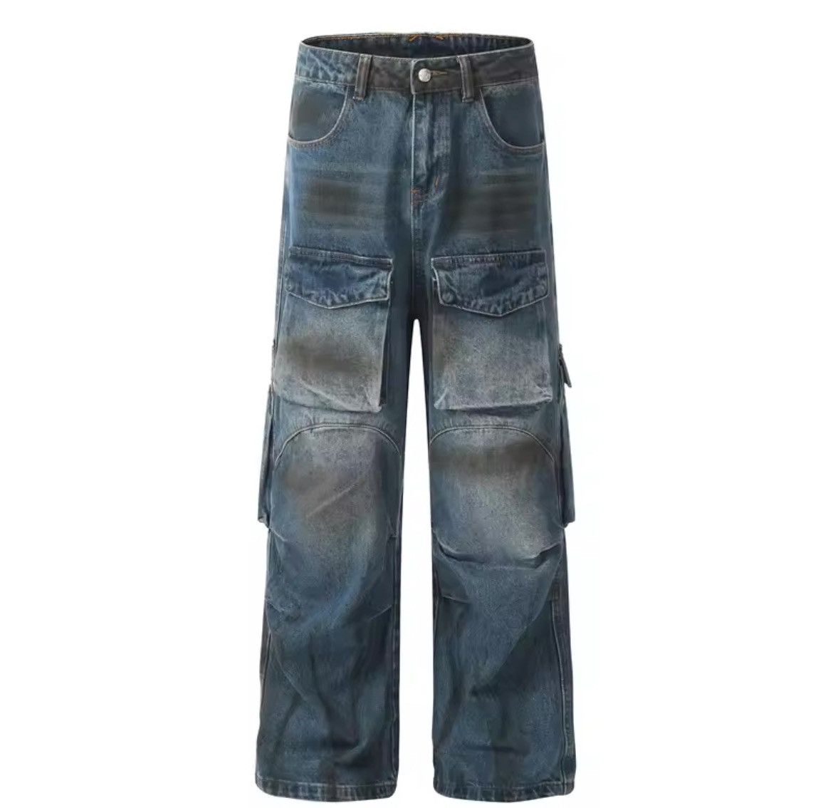 Jean × Vintage Dirty Dyed Multi Pocket Jeans Size US 28 / EU 44 - 4 Thumbnail