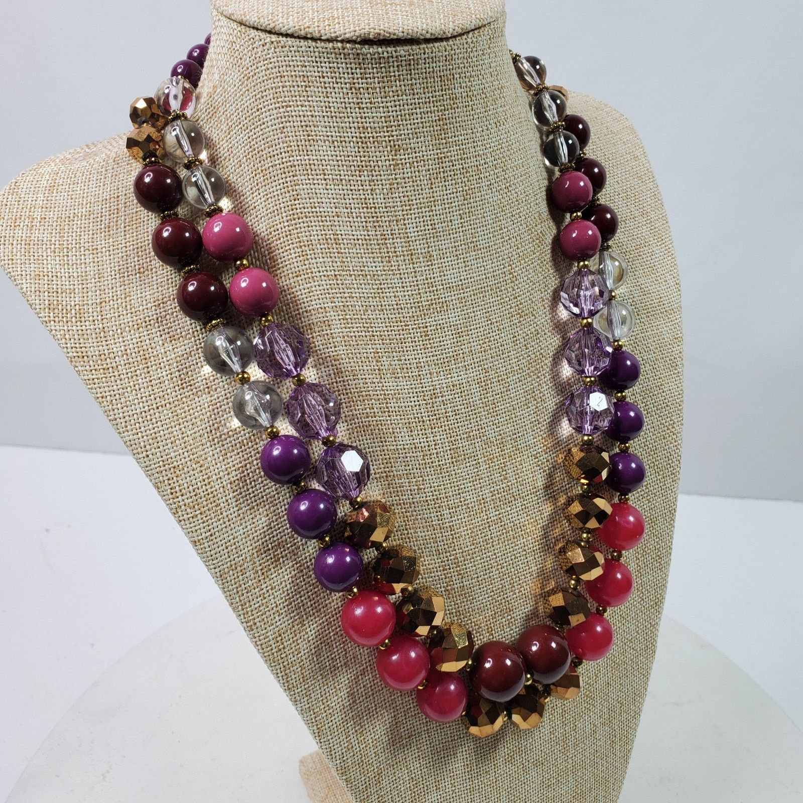 The Unbranded Brand Casual Career Pink Purple Statement Necklace 22 Inch Size ONE SIZE - 2 Thumbnail