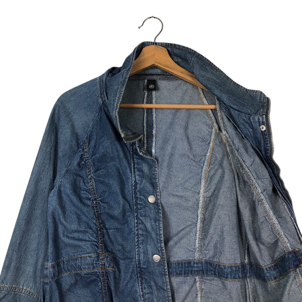 Japanese Brand 📌Vintage Biker Denim Jacket Unknown Japan Issey Miyake Size US M / EU 48-50 / 2 - 13 Thumbnail