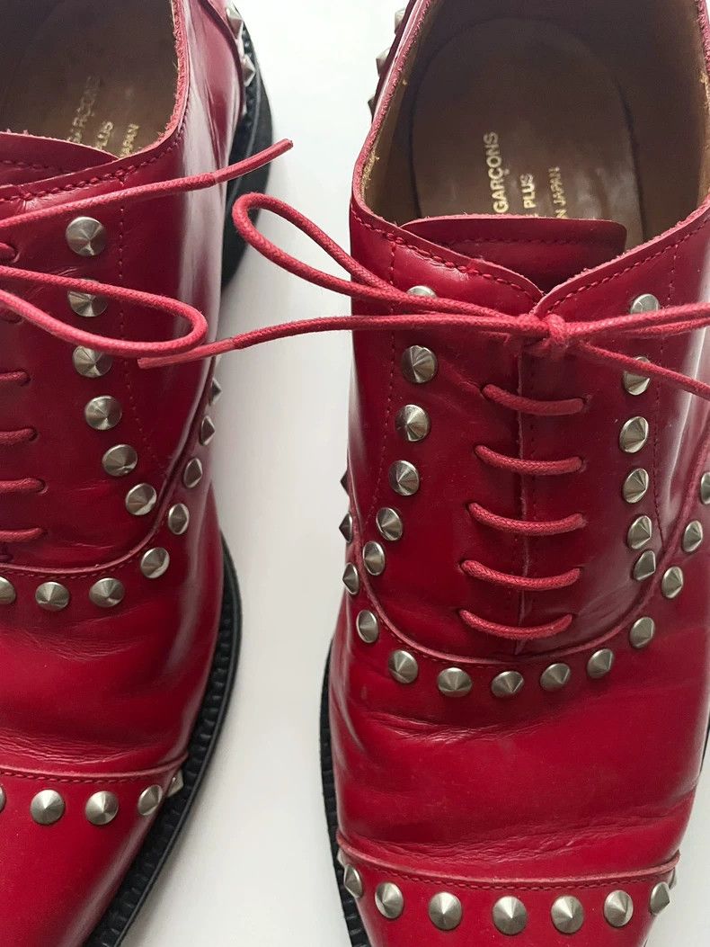 Comme des Garcons Comme Des Garcons 00 AW Red studded leather shoes 2504-Next Size US 6 / EU 39 - 2 Thumbnail
