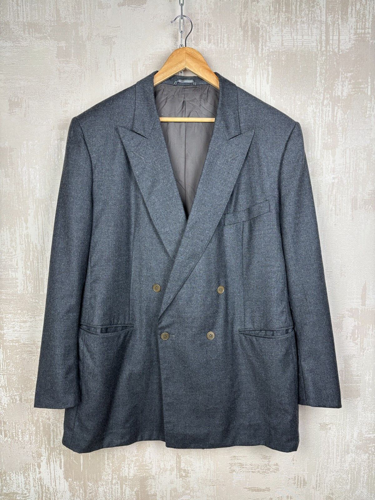Ermenegildo Zegna VTG Ermenegildo Zegna Wool Cashmere Double Breasted Blazer Size 48R - 3 Thumbnail