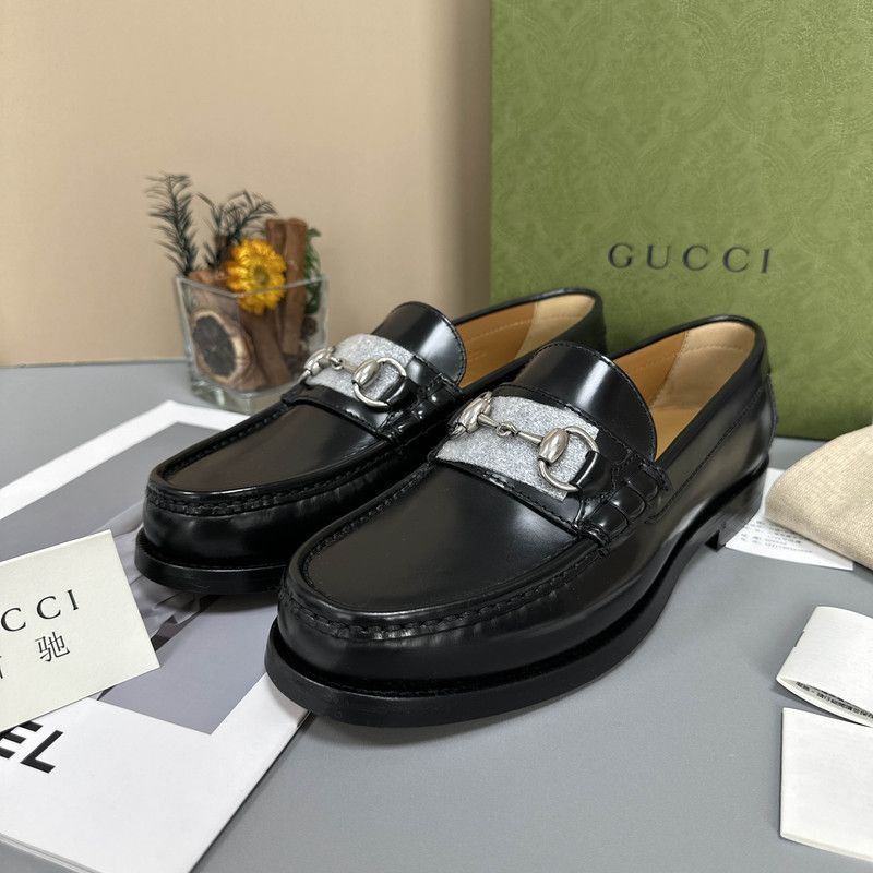 Gucci Gucci Black Leather Horsebit Loafers for Men - Size US 8.5 / EU 41-42 - 1 Thumbnail