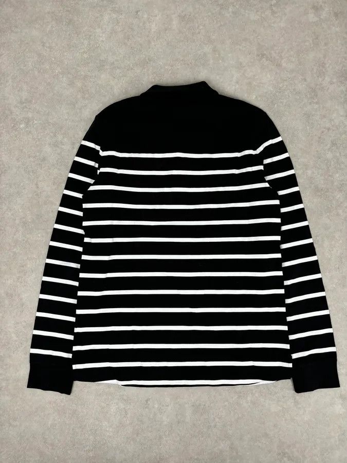 Balmain AW2018 Balmain Black Cotton Striped Polo Sweater Size US M / EU 48-50 / 2 - 5 Thumbnail