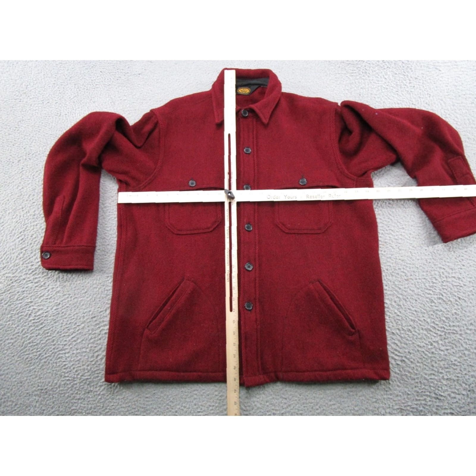 VINTAGE Woolrich Shirt Jacket Wool Red Men’s L Shirt Jacket Woolrich Woolen Mills 70s Outdoor USA Mens
