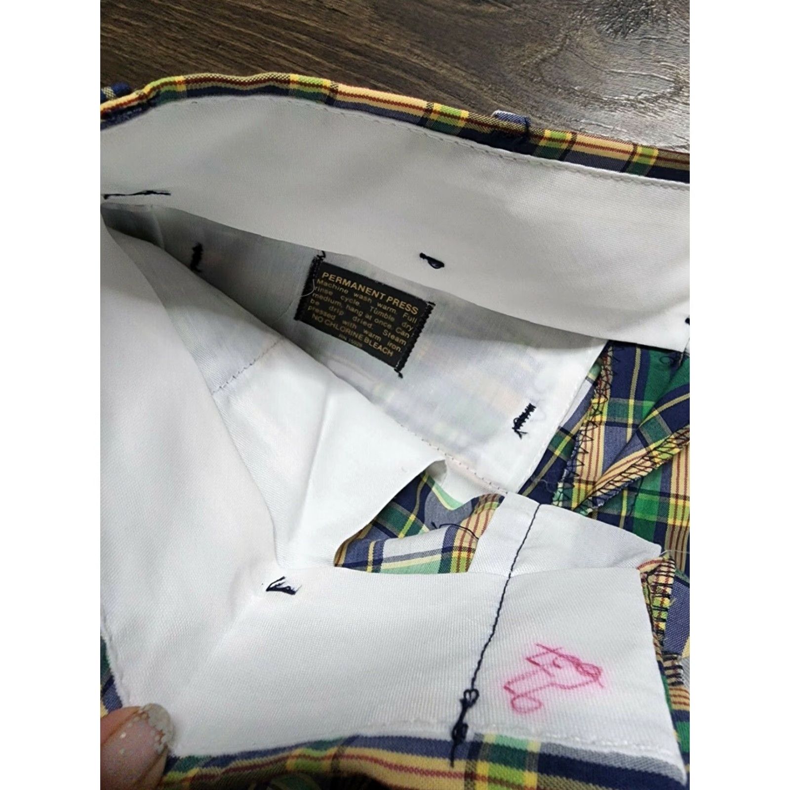 Vintage VINTAGE Tailfeathers by Spencer Golf Chino Shorts Mens 26 NOS Preppy Plaid Green 1960s Size US 26 / EU 42 - 3 Thumbnail