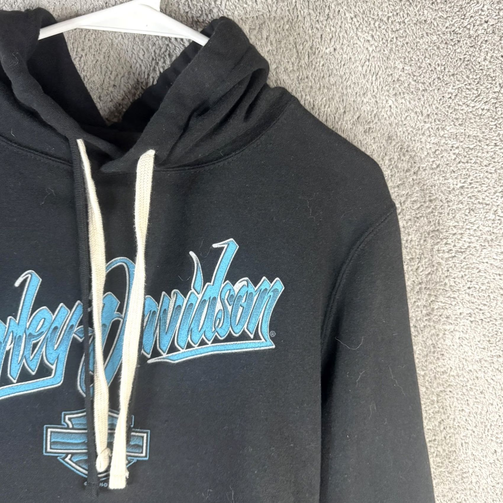 Harley Davidson Harley-Davidson Hoodie Womens L Black Pullover Fleece Tunic Graphic Logo Nautical Rommel Annapolis Size L / US 10 / IT 46 - 4 Thumbnail
