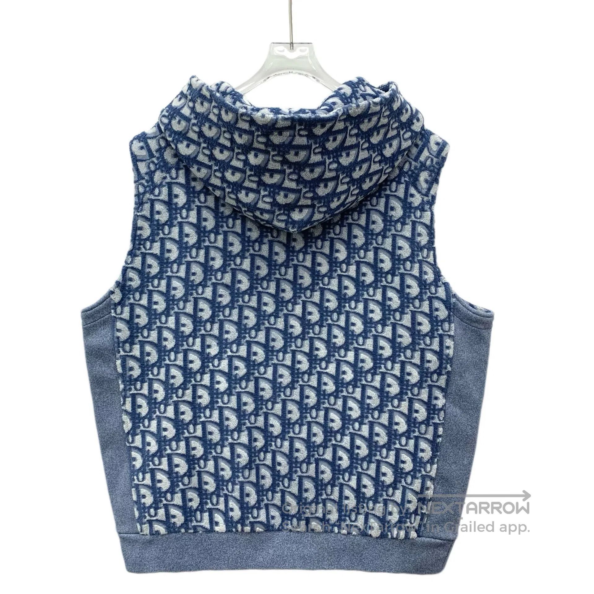 Dior Dior Blue Logo Jacquard Full Print Cotton Hooded Sleeveles Size XL / US 12-14 / IT 48-50 - 2 Thumbnail