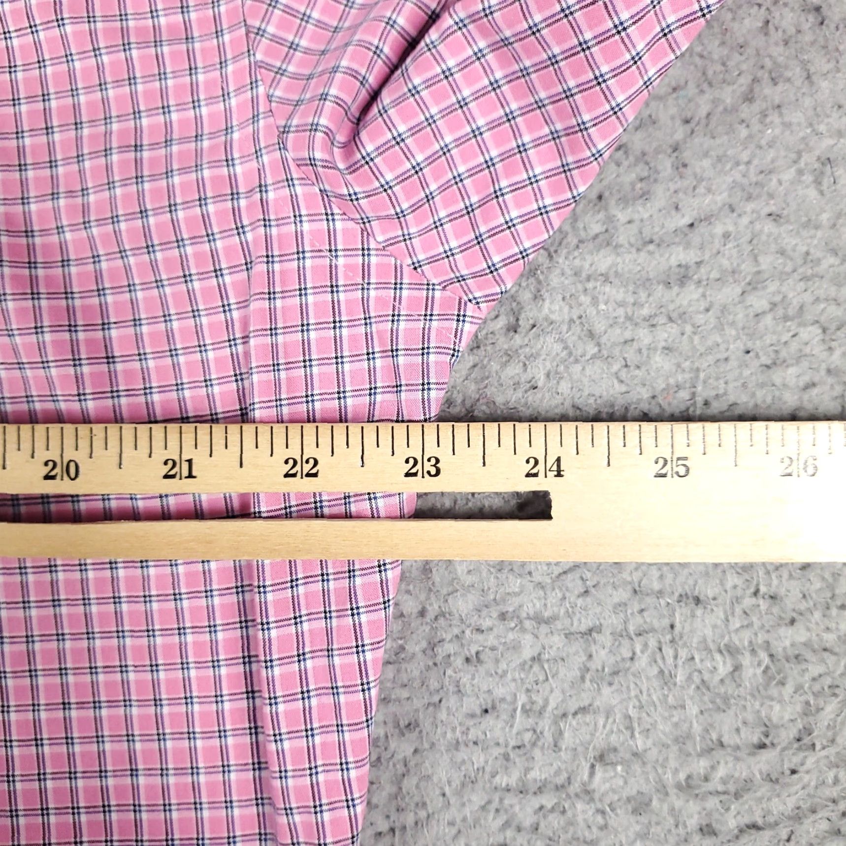 Ralph Lauren Ralph Lauren Dress Shirt Mens 15.5 Pink Plaid Button-Down Long Sleeve Cotton Size 40R - 5 Thumbnail