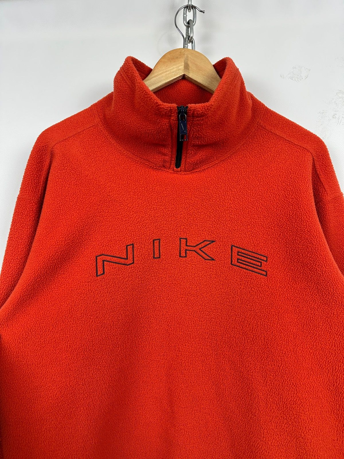 Nike 90s Vintage Nike Center Big Logo Fleece Half Neck Jacket Size US S / EU 44-46 / 1 - 12 Thumbnail