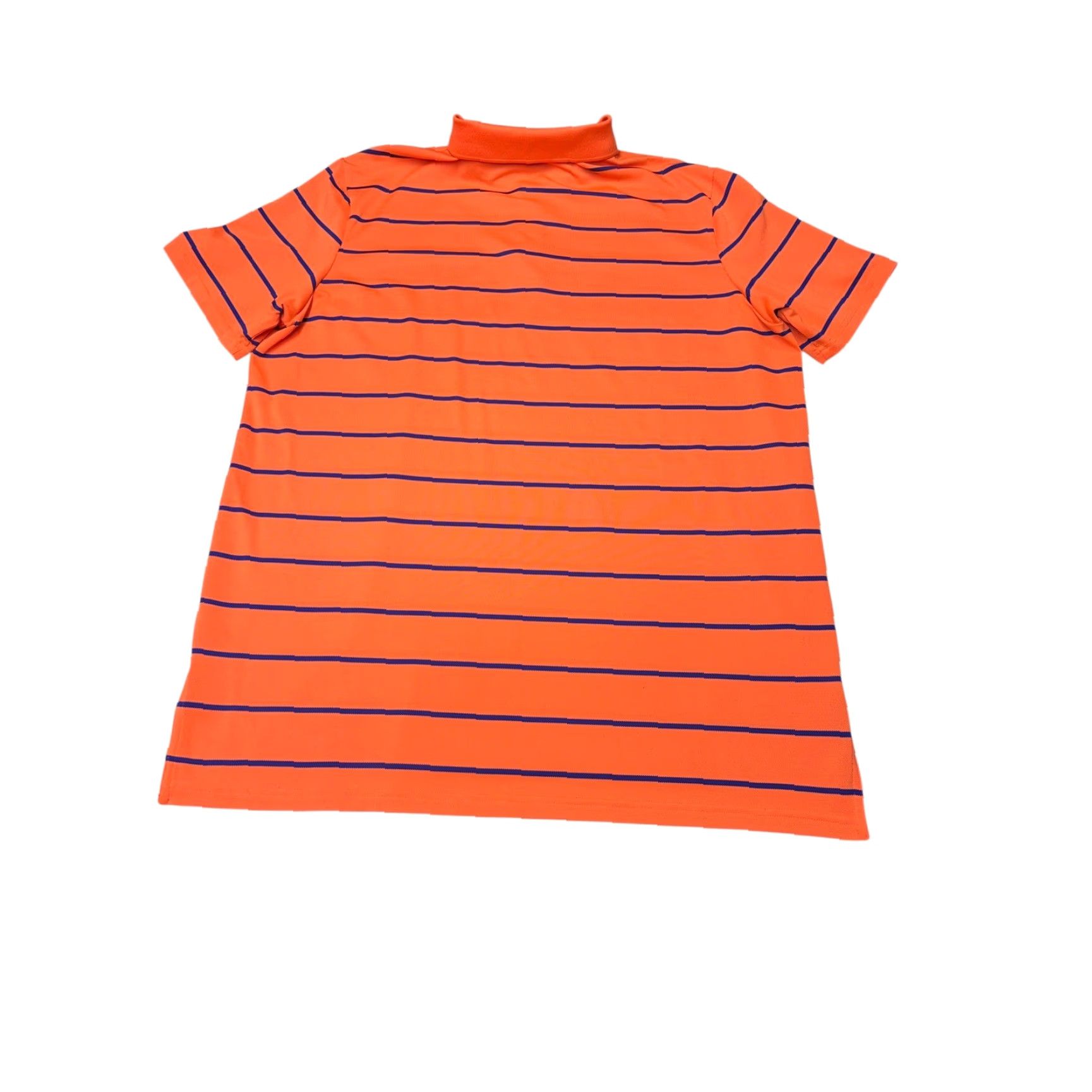 RLX Ralph Lauren RLX Ralph Lauren Mens Large Orange Navy Blue Striped Performance Golf Polo Shirt Size US L / EU 52-54 / 3 - 5 Thumbnail