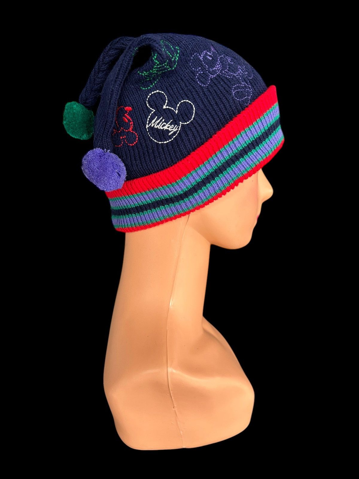 Japanese Brand × Kapital × Vintage Vintage Mickey Horn Devil Knitt Beanie Hats Size ONE SIZE - 5 Thumbnail