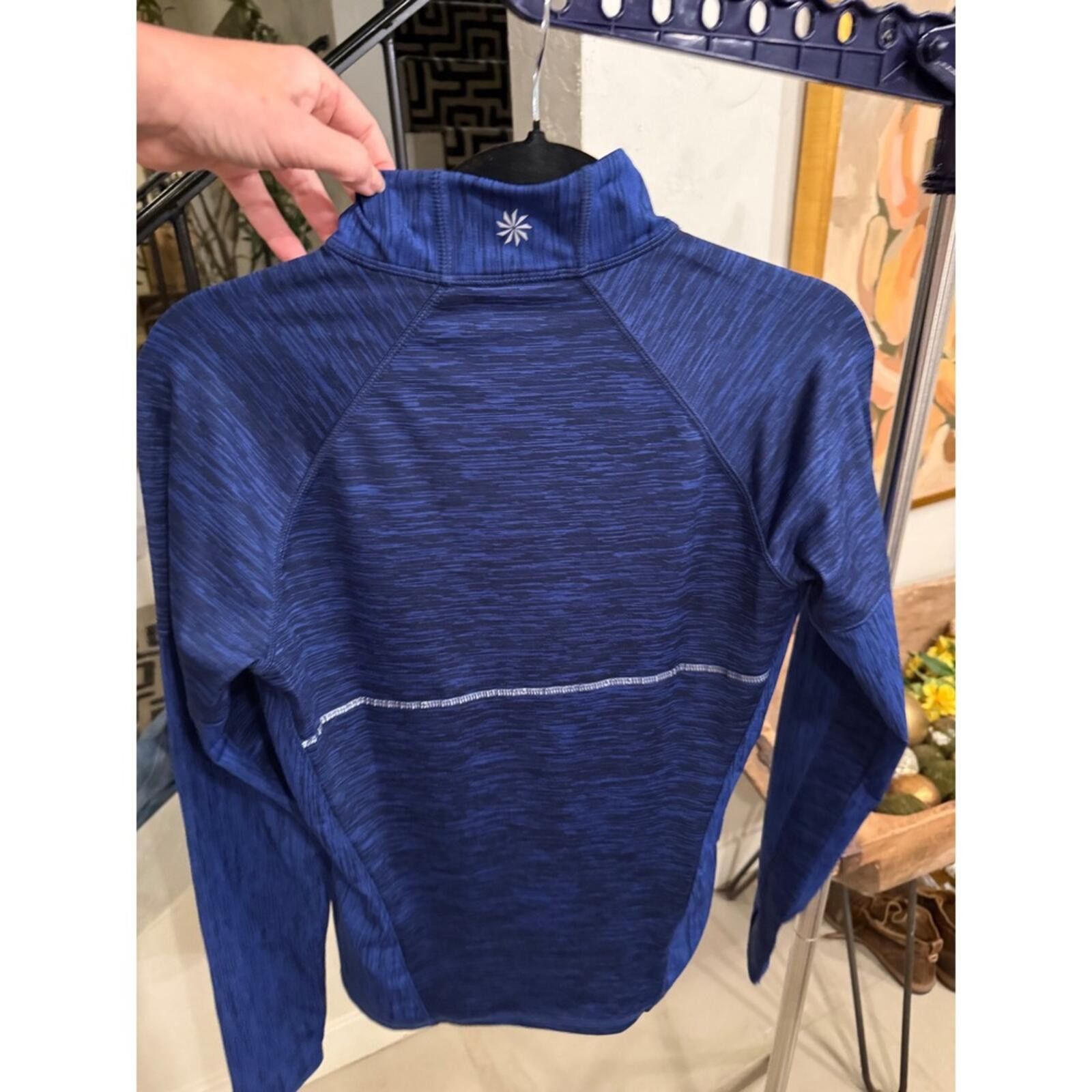 Athleta Athleta Blue Space Dye Quarter Zip Long Sleeve Running Top S Size S / US 4 / IT 40 - 5 Thumbnail