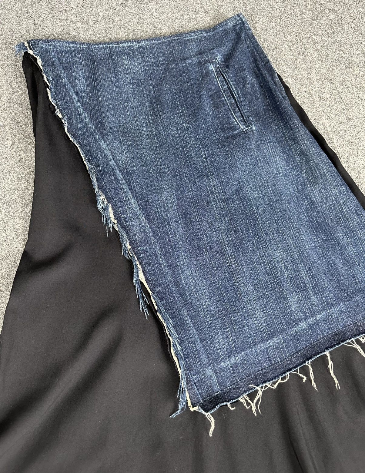 Yohji Yamamoto Y’s - Yohji Yamamoto Deconstructed Denim/Cotton Maxi Skirt Size 28" / US 6 / IT 42 - 5 Thumbnail