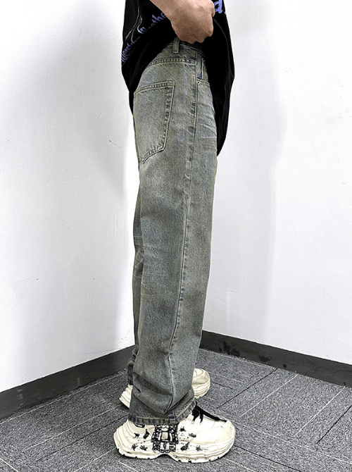 Japanese Brand × Jean Washed distressed vintage casual loose wide-leg jeans Size US 32 / EU 48 - 3 Thumbnail