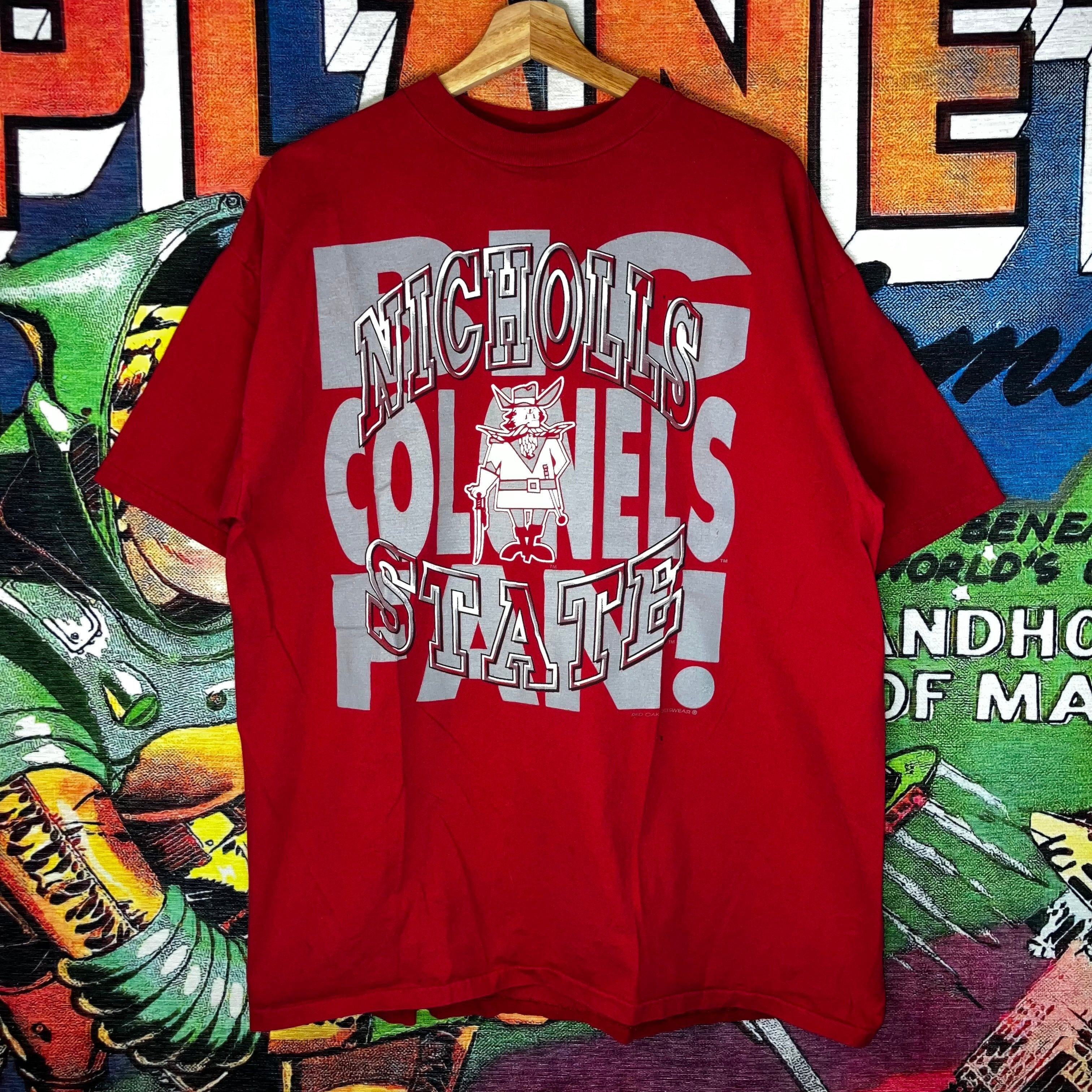 Vintage Vintage 90s Nicholls State Logo Tee Size XL Size US XL / EU 56 / 4 - 1 Thumbnail