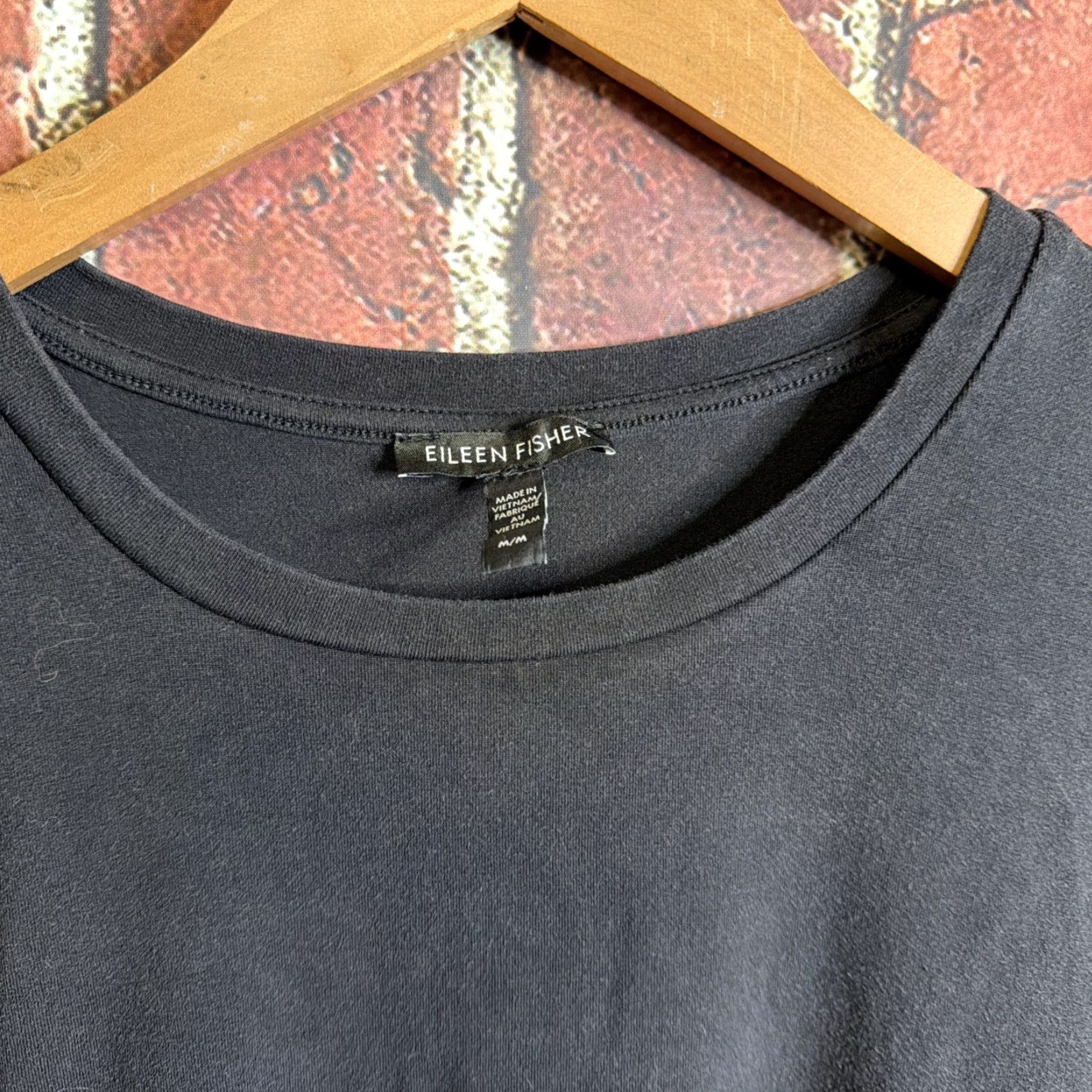 Eileen Fisher EILEEN FISHER TENCEL Stretch Jersey Black Midi Dress Long Sleeve M Size M / US 6-8 / IT 42-44 - 2 Thumbnail