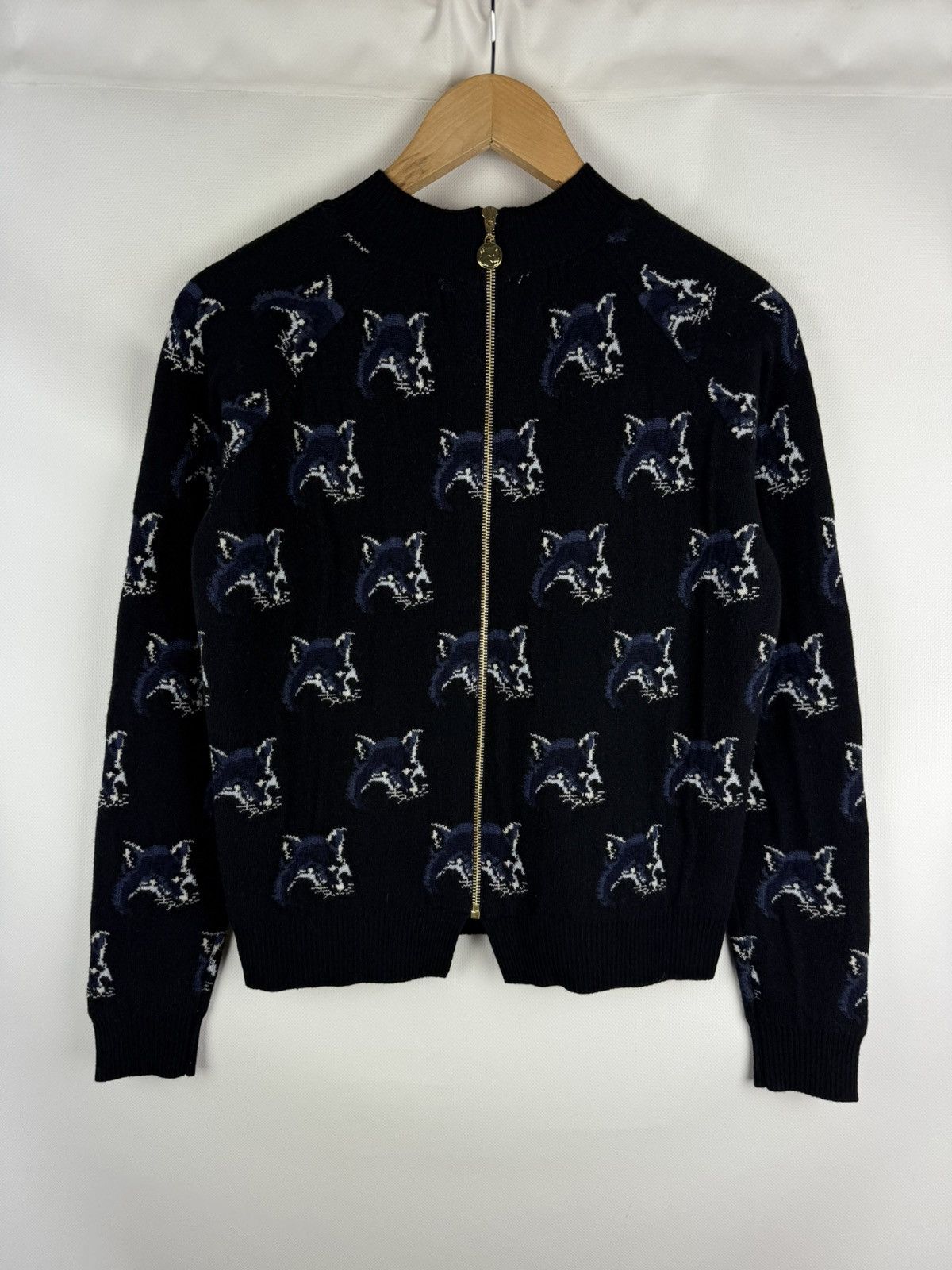Maison Kitsune Maison Kitsune Multilogo Wool Silk Cashmere Back Zip Sweater Size S / US 4 / IT 40 - 12 Thumbnail