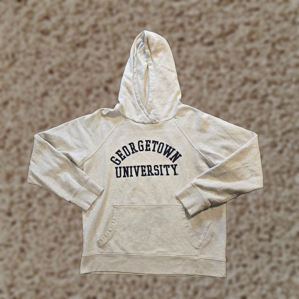 Vintage Georgetown University Sweatshirt Mens Hoodie Gray Medium Regular Pullover University Lounge Casual Basic League Shirt? Size US M / EU 48-50 / 2 - 1 Thumbnail