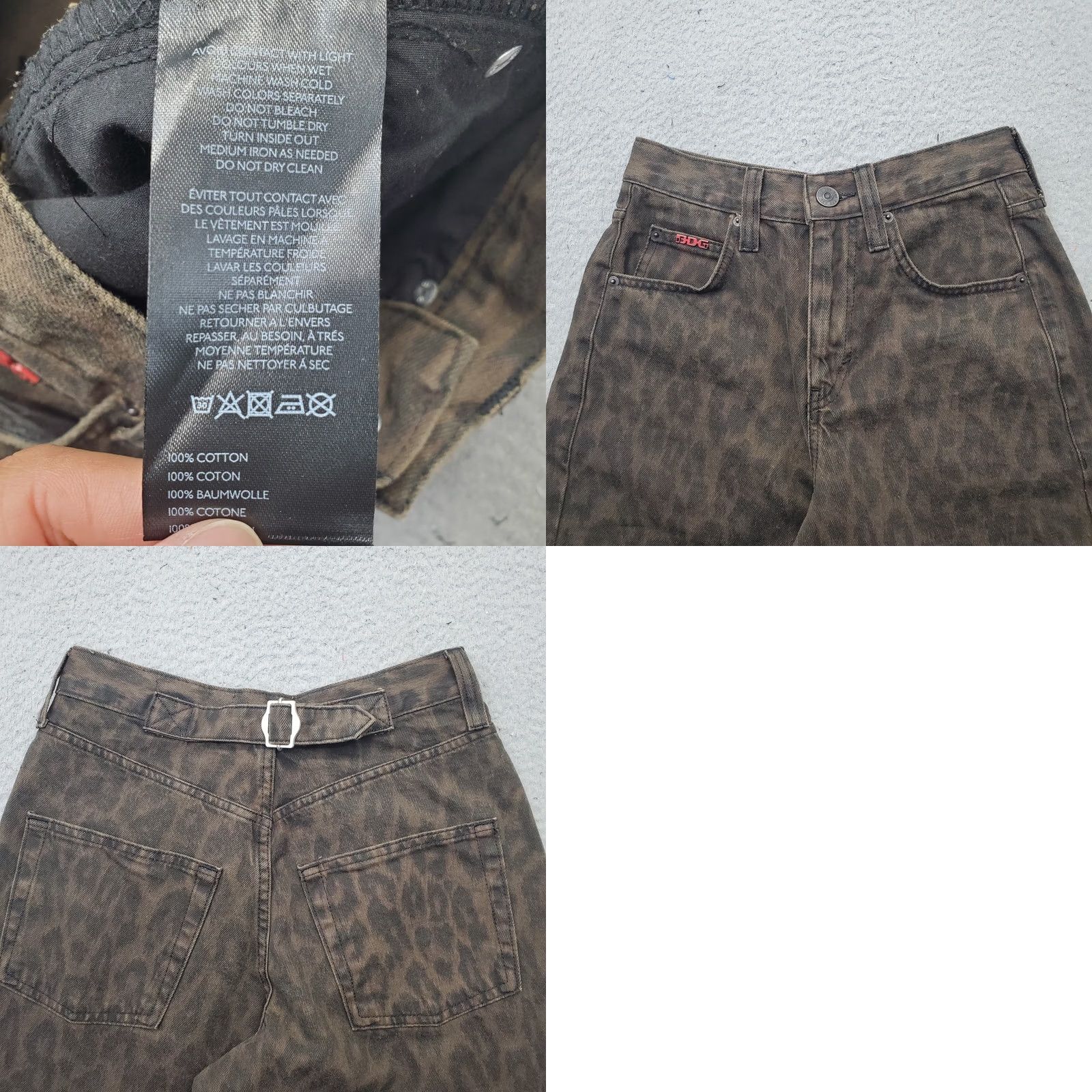 Urban Outfitters BDG Urban Outfitters Womens Baggy Jeans 24W Multicolor Leopard Print Wide Leg Jeans Size 24W Womens Size 42" / US 20 - 8 Thumbnail