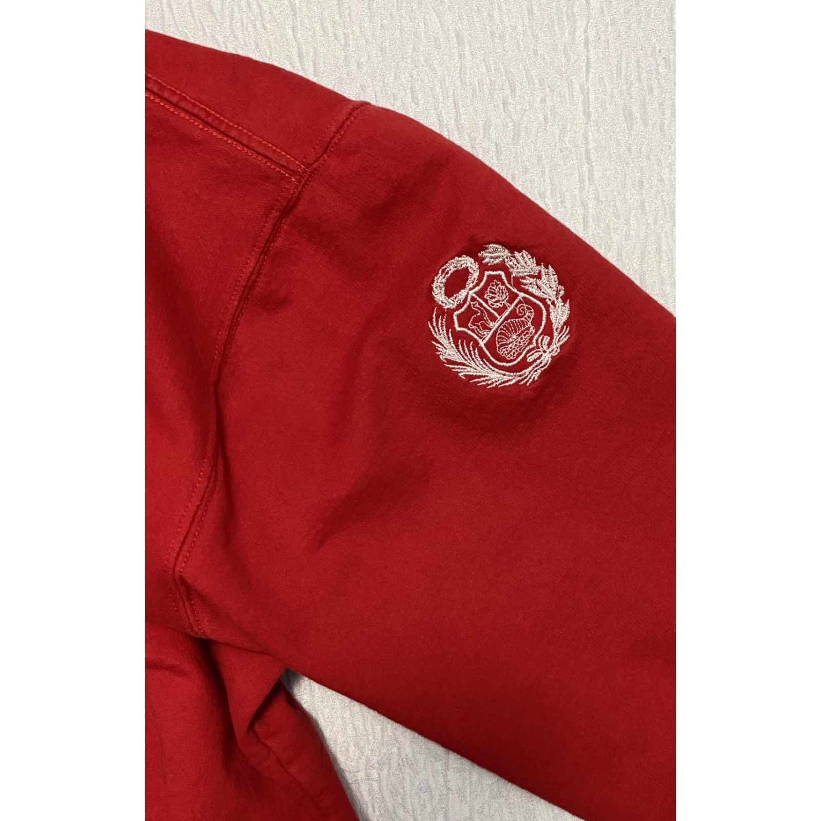 Vintage VINTAGE Peru Hoodie Mens 2XL Red Pullover Sweatshirt Embroidered Tourist Souvenir Size US XXL / EU 58 / 5 - 6 Thumbnail