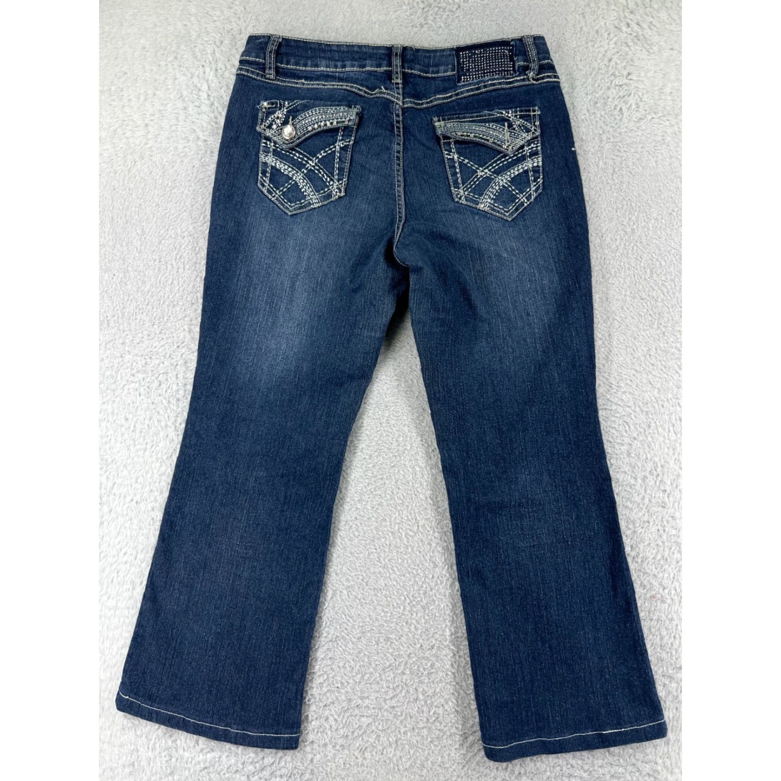 Denime JW Style Jeans Capri Womens 8 Blue Denim Slim Crop Stretch Medium Wash 30" Waist Inseam 26" Regular Color Blue Mens Womens Size 30" / US 8 / IT 44 - 2 Thumbnail