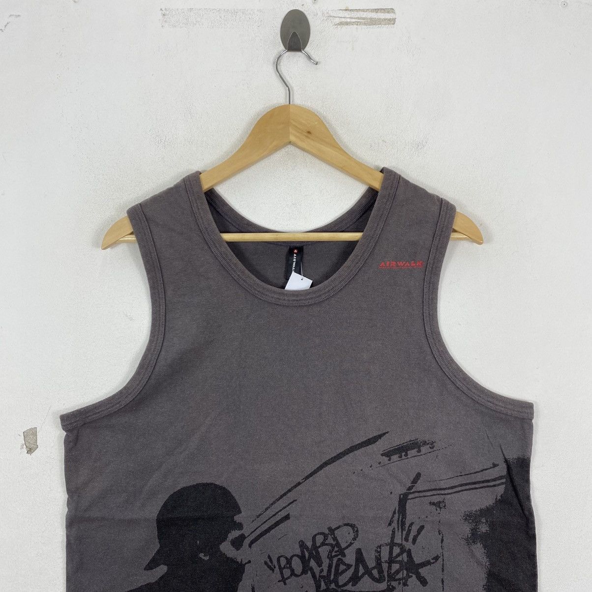 Airwalk Vintage Airwalk Board Wear Tank Top XL Gray Y2K Skate Grunge Size US XL / EU 56 / 4 - 3 Thumbnail