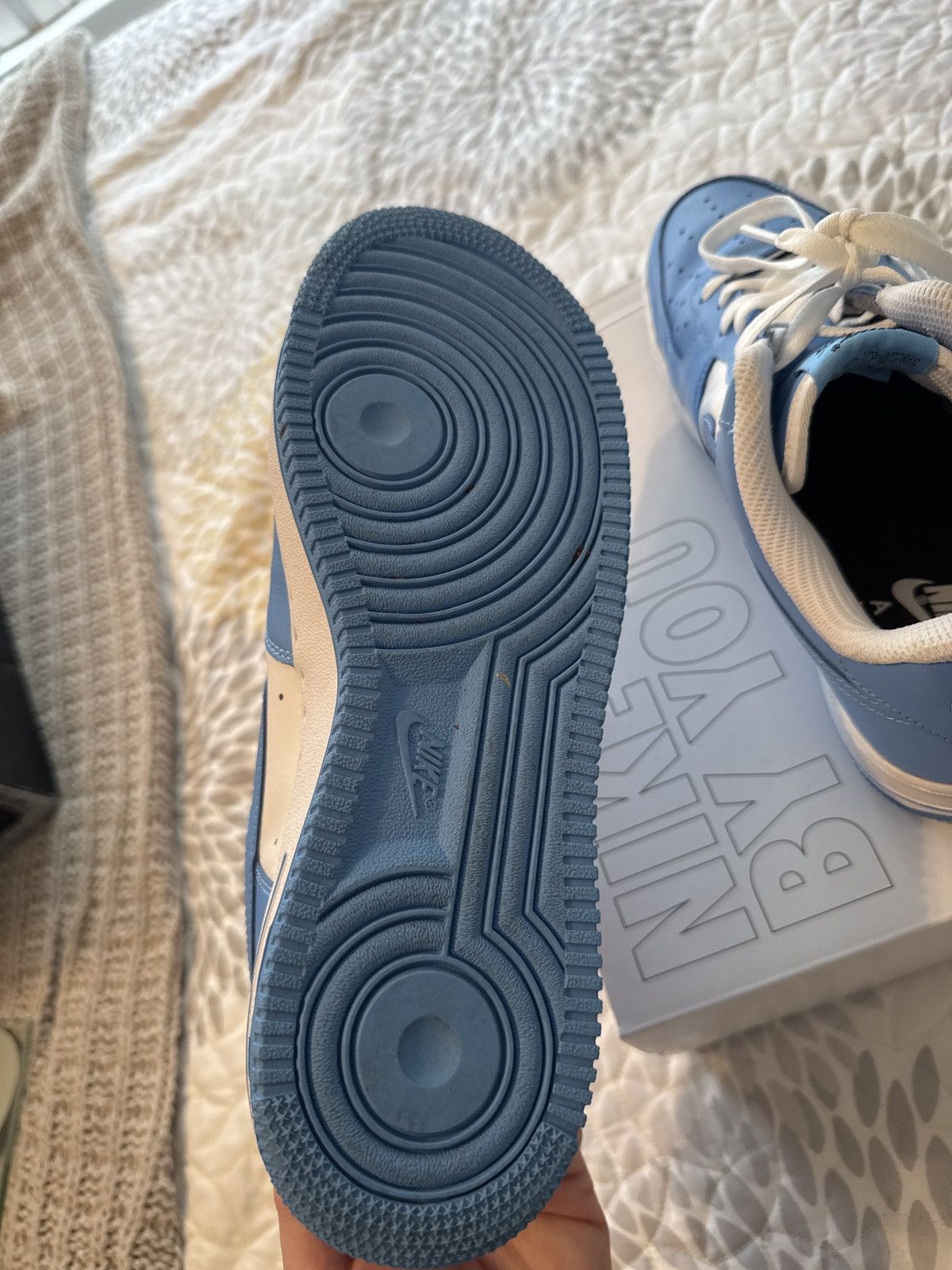 Nike Unc blue custom Nike Air Force 1 Size US 9 / EU 42 - 4 Thumbnail