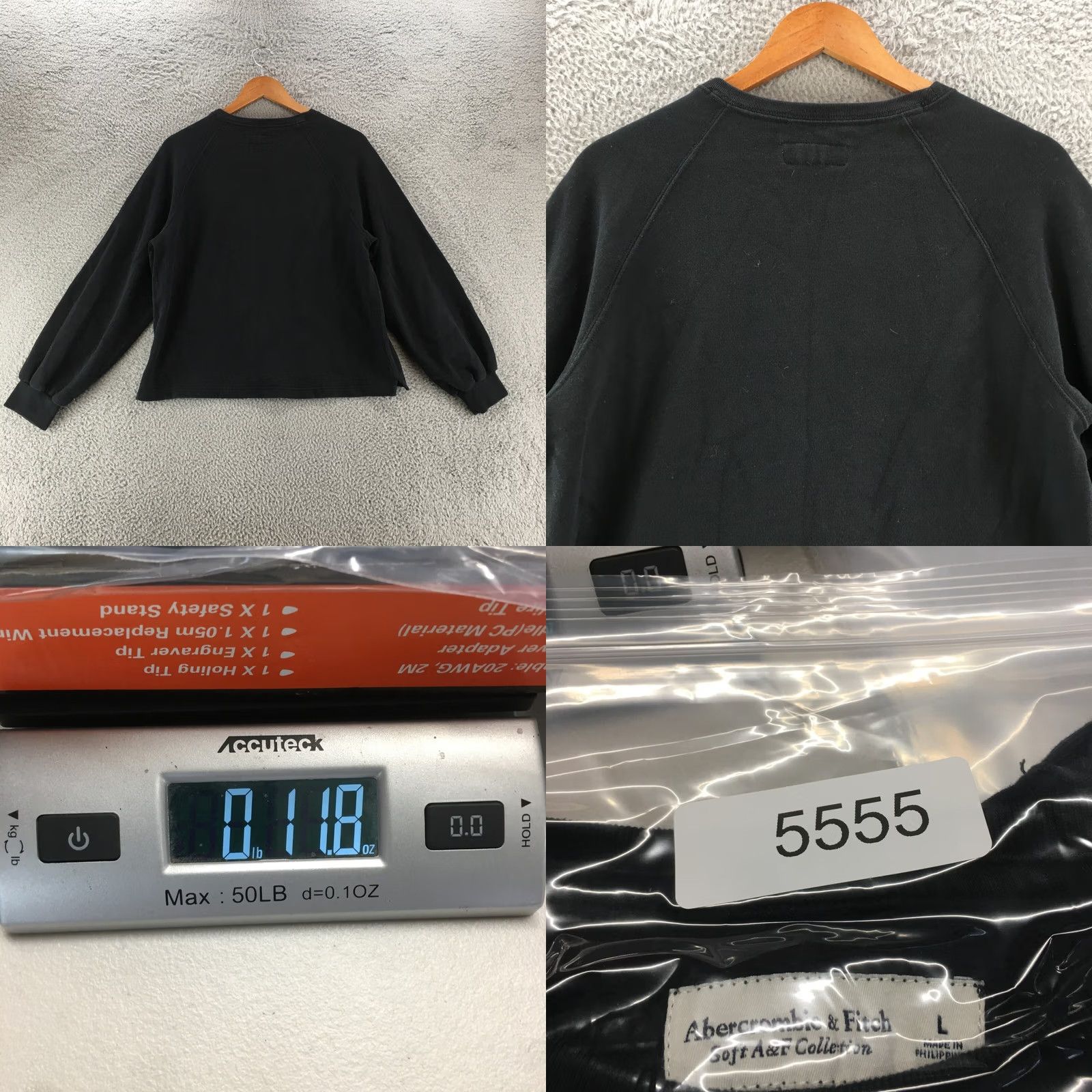 Abercrombie & Fitch Abercrombie & Fitch Sweater Womens Large Cotton Blend Fleece Lined Long Sleeve Pullover Crew Neck Black Casual Pullover L size Womens Size L / US 10 / IT 46 - 8 Thumbnail