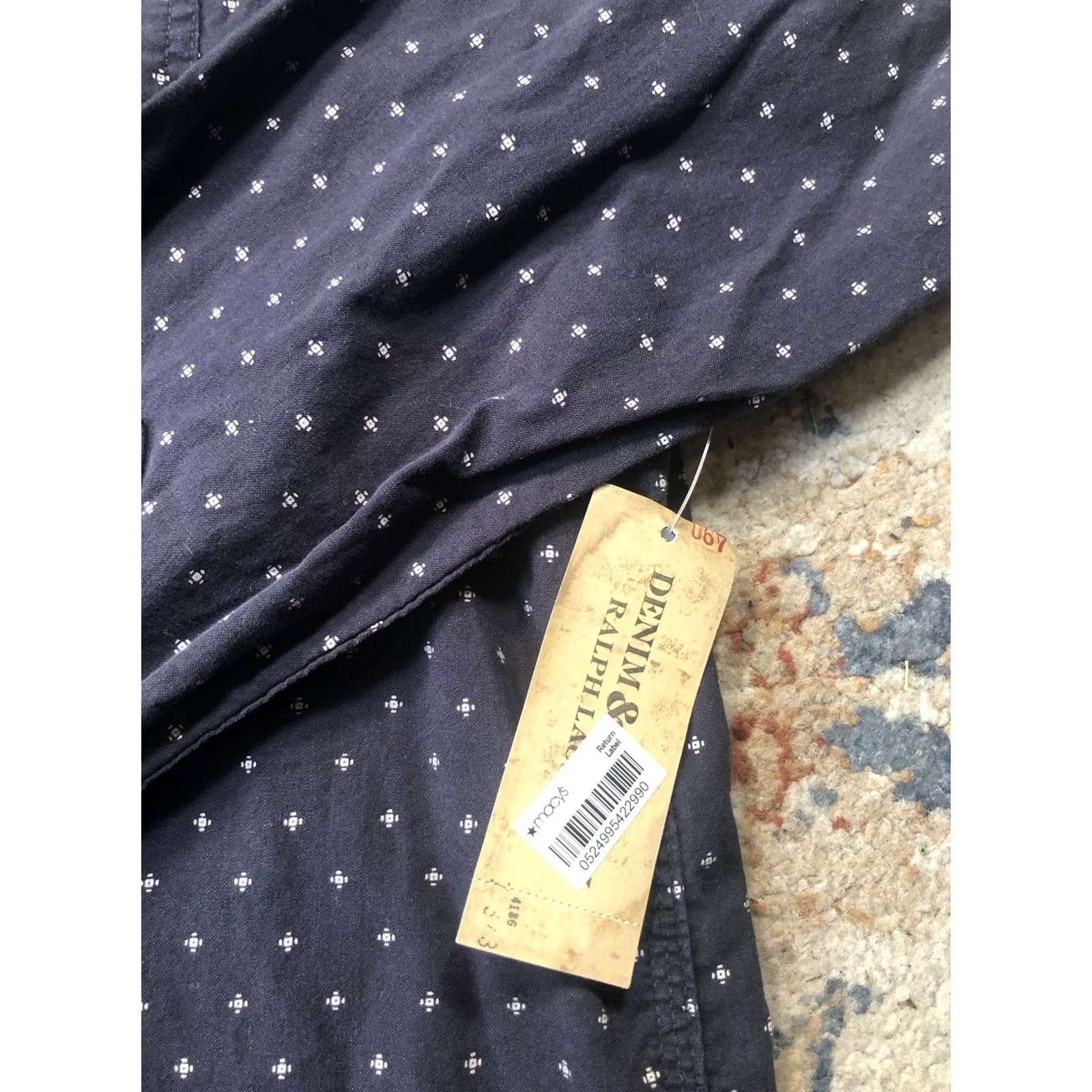 Ralph Lauren VINTAGE Denim & Supply Ralph Lauren Shirt Mens 2XL Blue Diamond Argyle Button-Up Pockets Embroidered Long Sleeve Knit Cotton Size US XXL / EU 58 / 5 - 6 Thumbnail