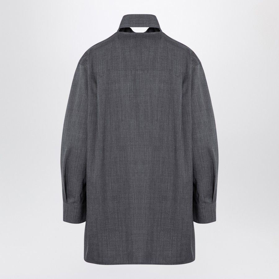 Jil Sander o1d2blof0824 Wool Shirt With Scarf in Grey Size M / US 6-8 / IT 42-44 - 2 Thumbnail