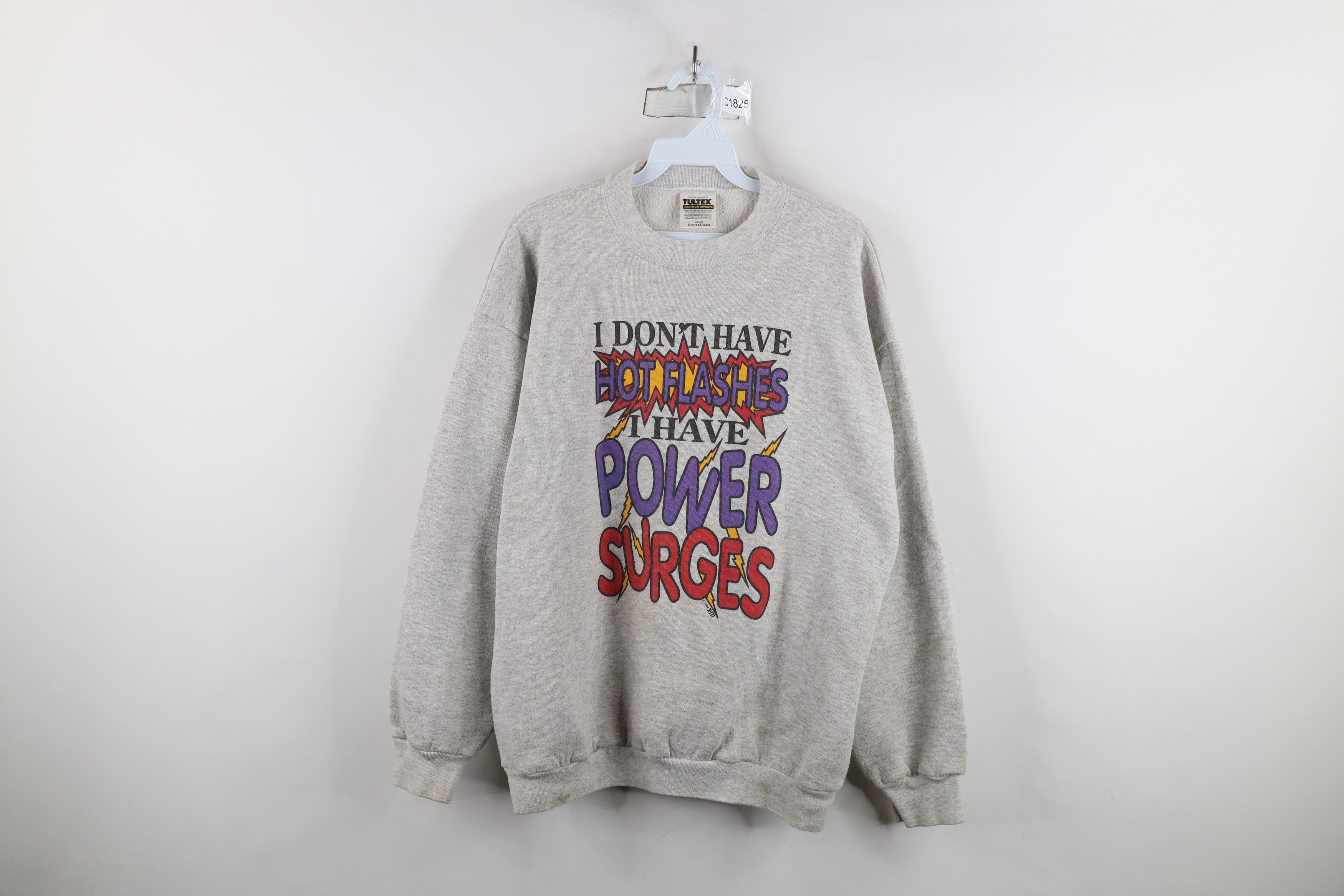 Vintage Vintage 90s Funny Hot Flashes Power Surge Sweatshirt USA Size L / US 10 / IT 46 - 1 Thumbnail