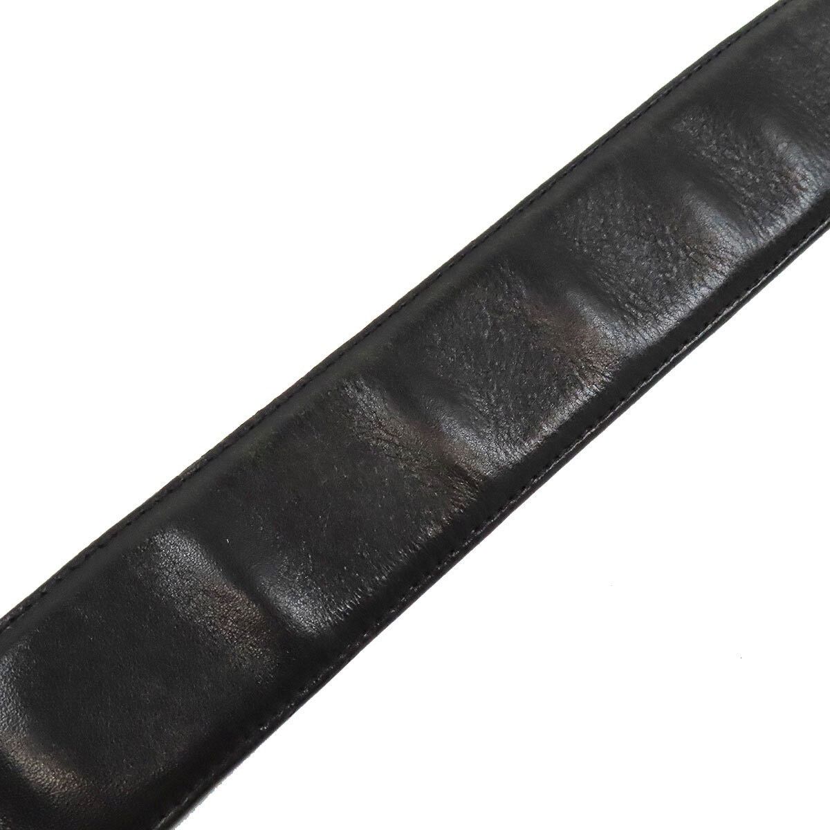 Chrome Hearts CHROME HEARTS Rectangle Scroll Belt Black Leather Size ONE SIZE - 9 Thumbnail