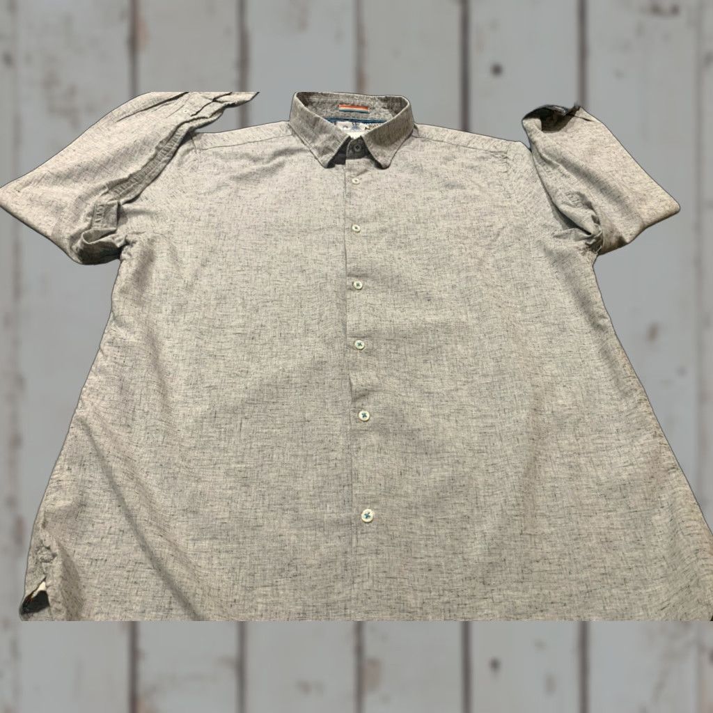 Denime DENIM & FLOWER Long Sleeve Button-Up Shirt Gray Large Floral Mens Size US L / EU 52-54 / 3 - 1 Thumbnail