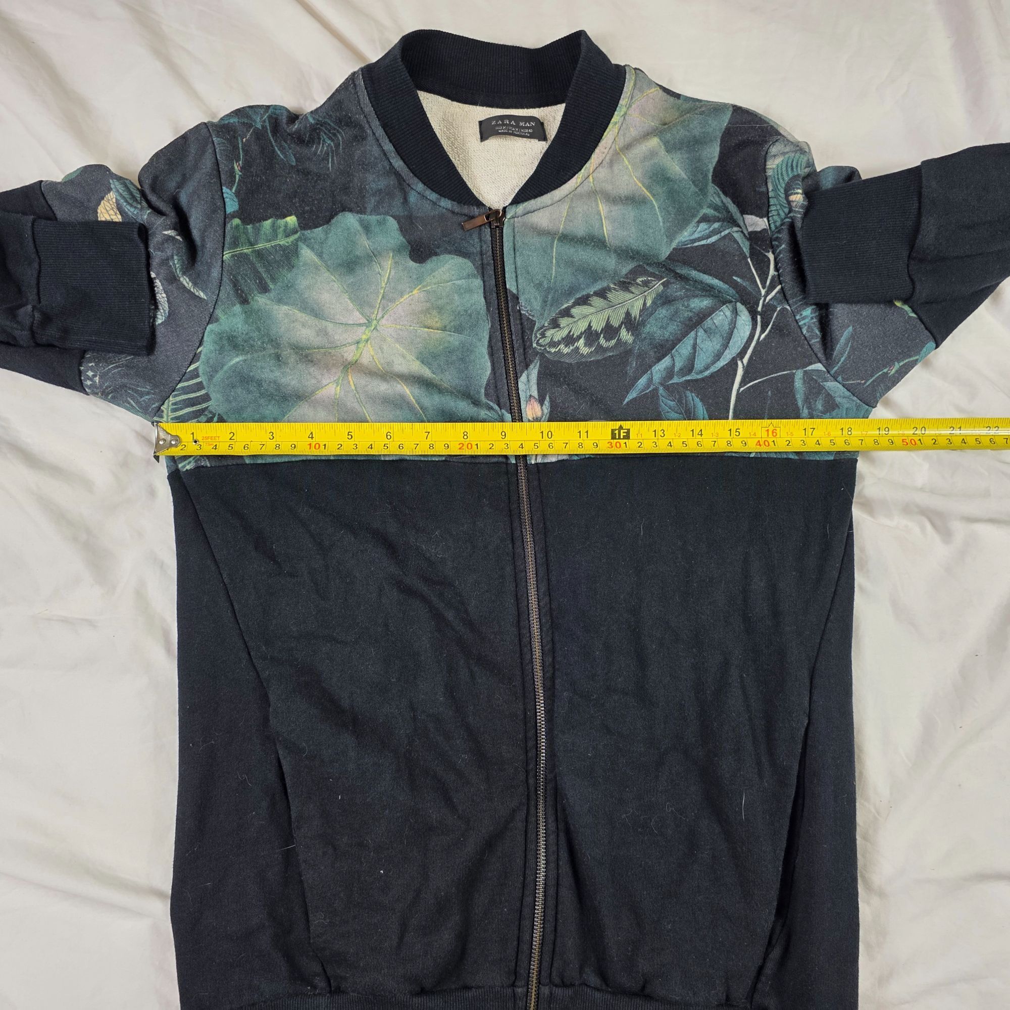 Zara Zara Man Floral Bomber Jacket Mens M Black Green Zip Up Ligh Size US M / EU 48-50 / 2 - 5 Thumbnail