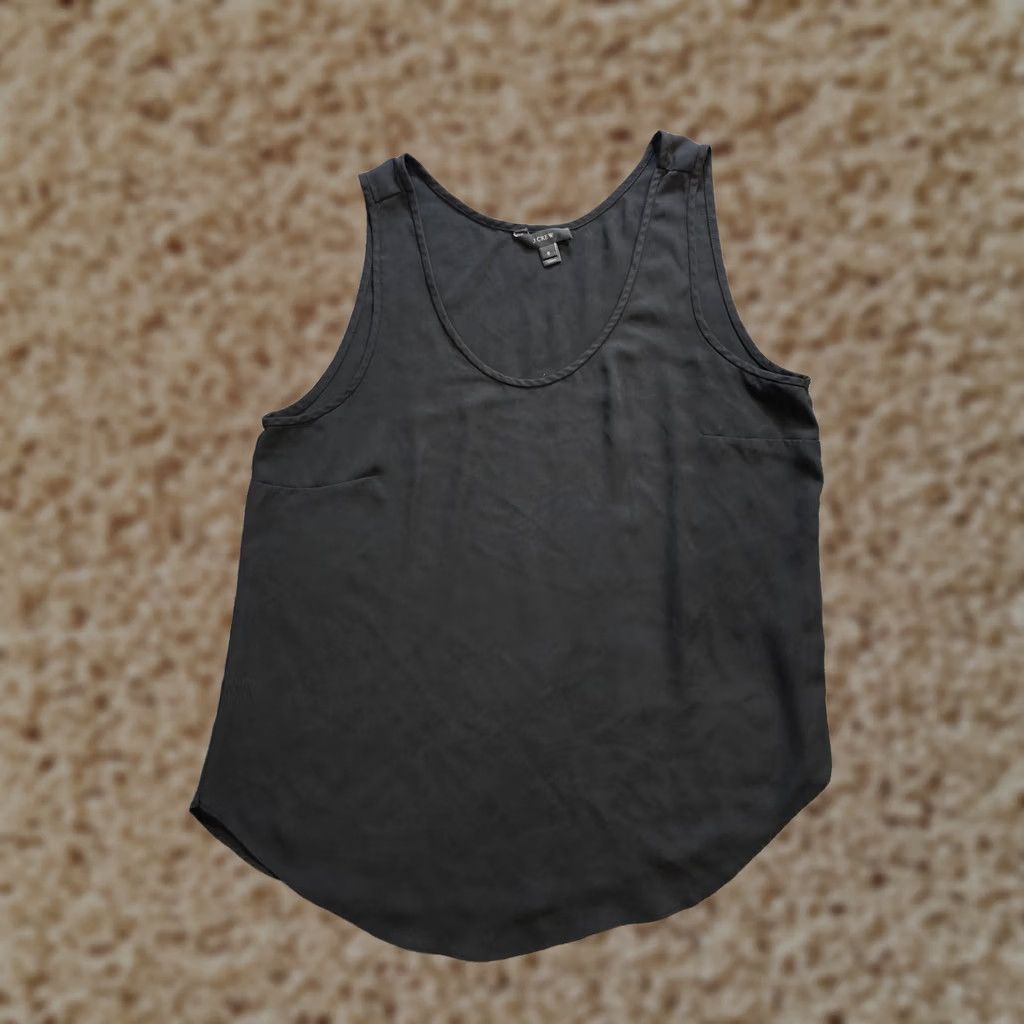 Layer 8 J Crew Tank Women's Size 8 Black Cami Shell Base Layer Sheer Camisole Top Casual Partys Career Capsule Dress Size M / US 6-8 / IT 42-44 - 1 Thumbnail
