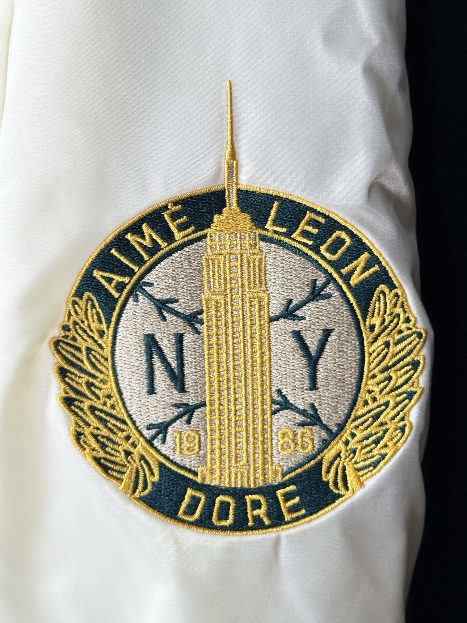 Aime Leon Dore UNWORN* ALD Reversible Satin Varsity Jacket Cream/Green Size US M / EU 48-50 / 2 - 3 Thumbnail