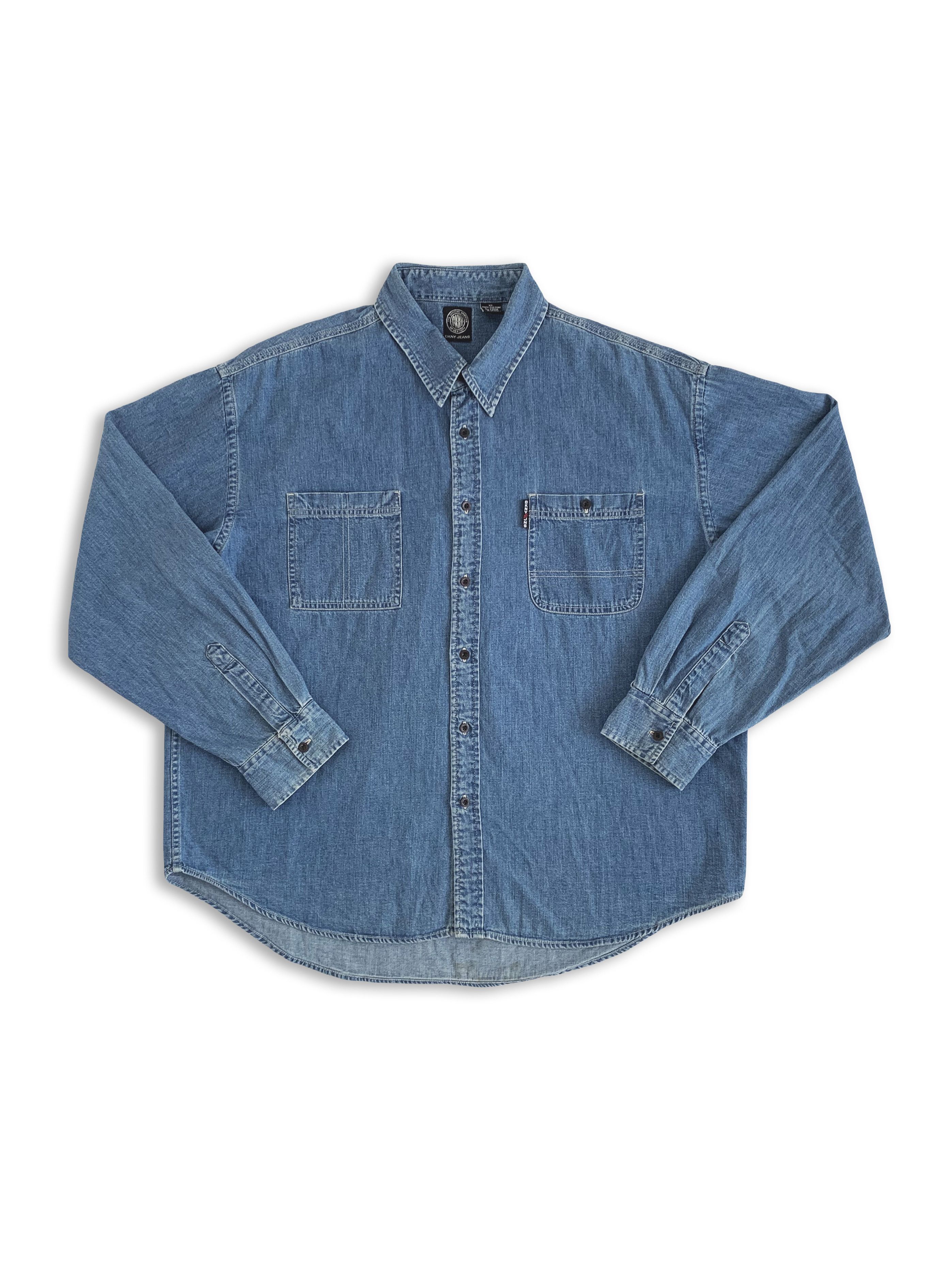 DKNY Vintage 90s DKNY Button Up Shirt Denim Jeans Oversize Size US XXL / EU 58 / 5 - 1 Thumbnail
