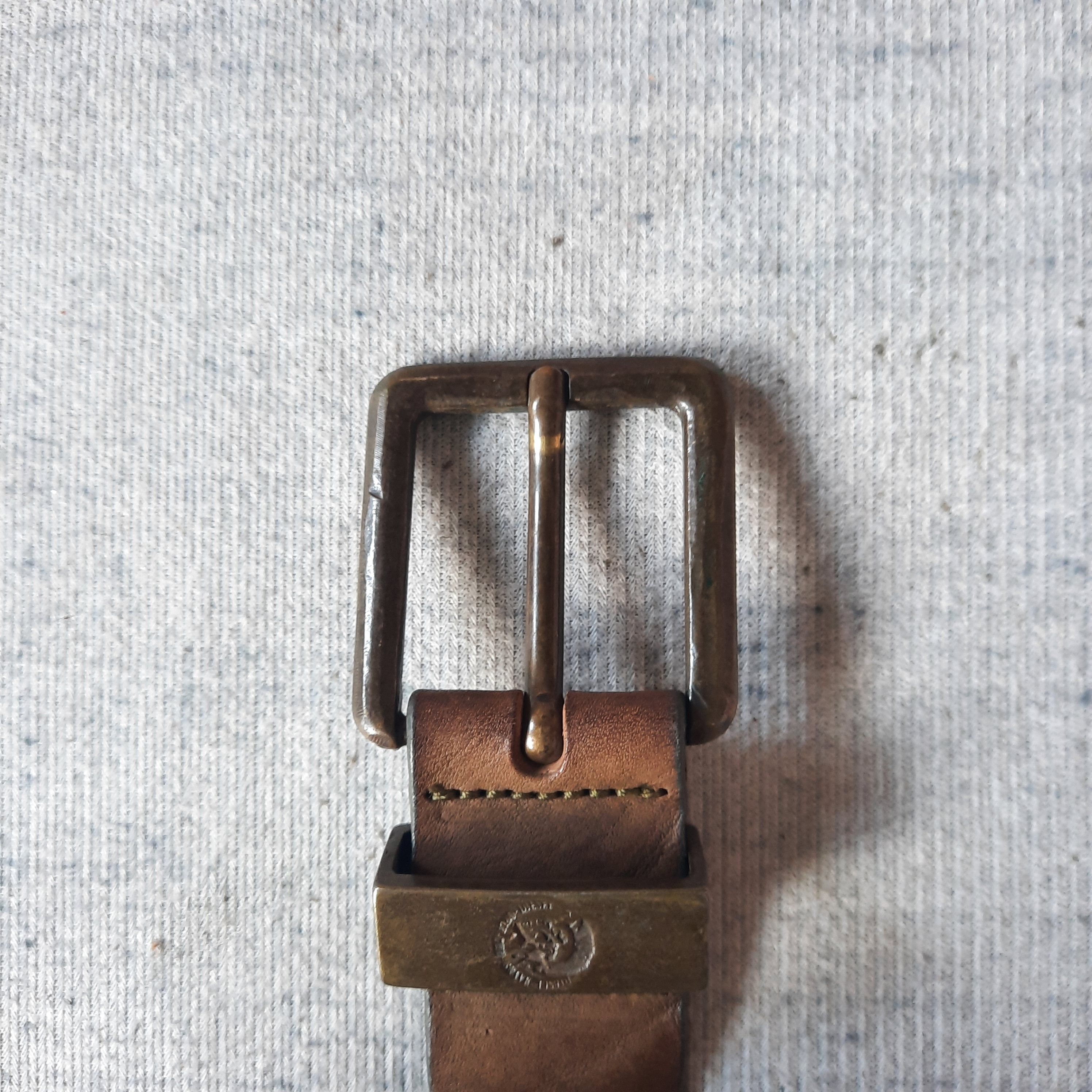 Vintage 💥 Vintage diesel solid brass spellout punk leather belt Size ONE SIZE - 2 Thumbnail