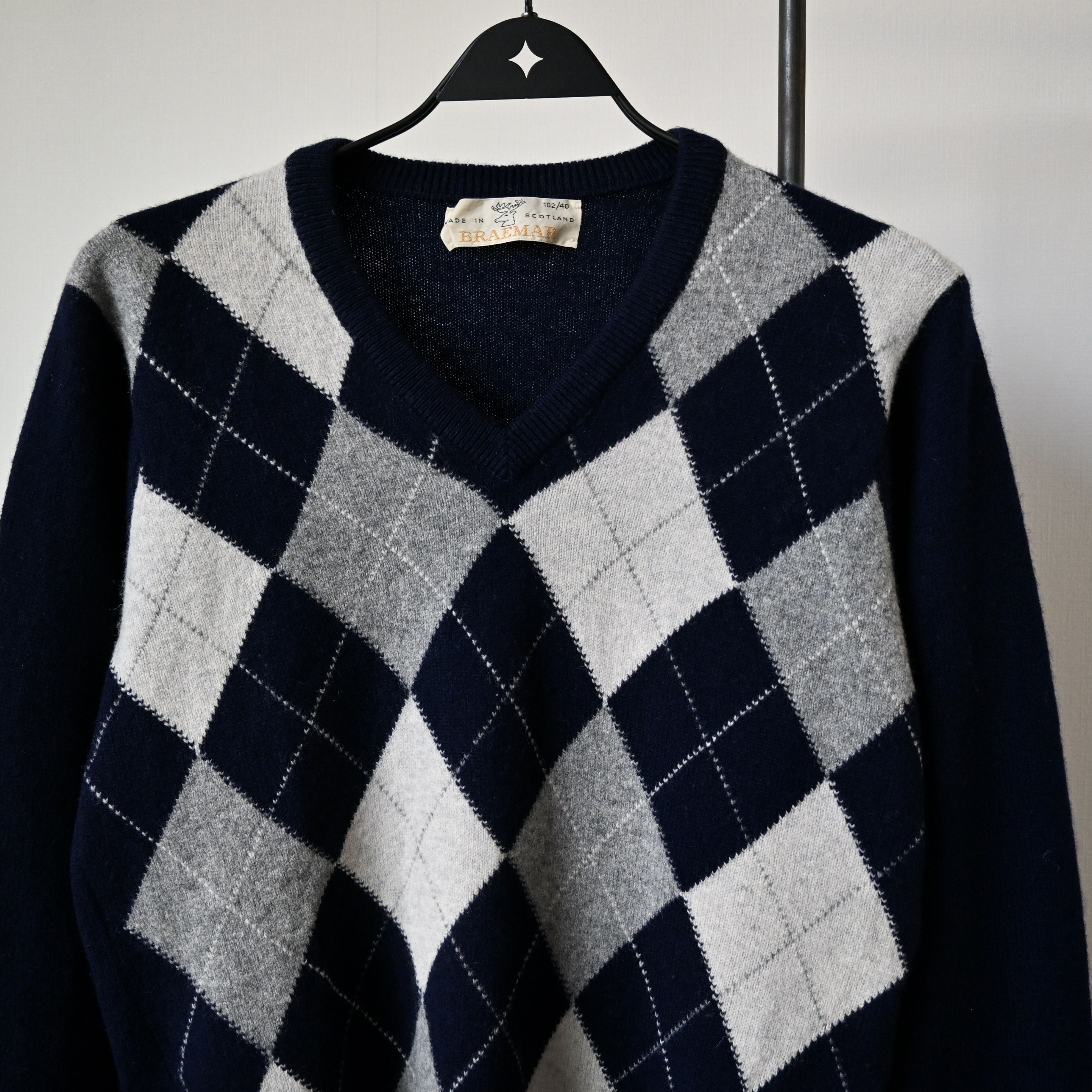 Vintage VTG 1990s BRAEMAR argyle pure wool sweater, made in Scotland Size US S / EU 44-46 / 1 - 6 Thumbnail