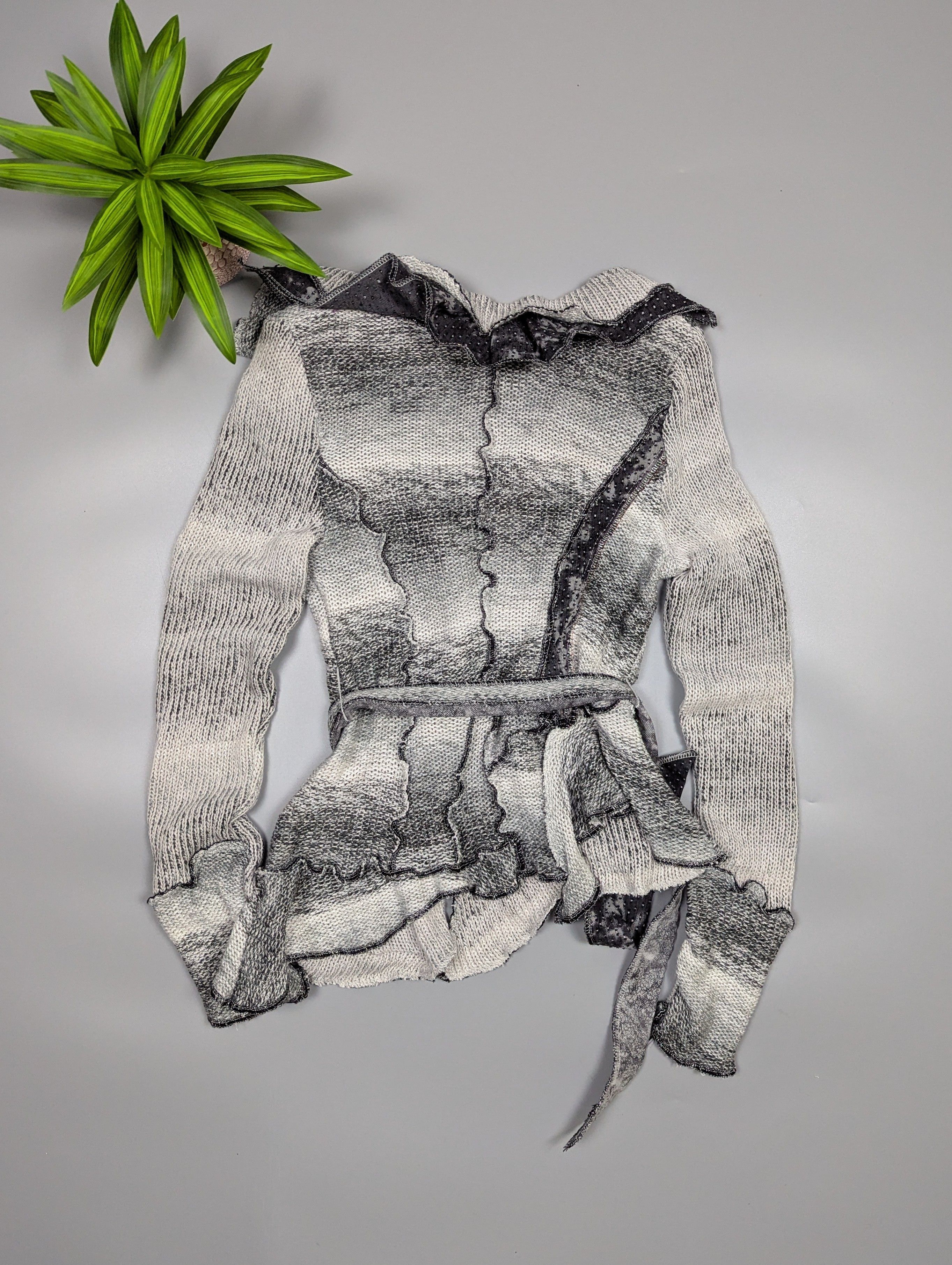 Japanese Brand Rare Julu Christine Deconstructed Knit Cardigan Patchwork Size M / US 6-8 / IT 42-44 - 14 Thumbnail