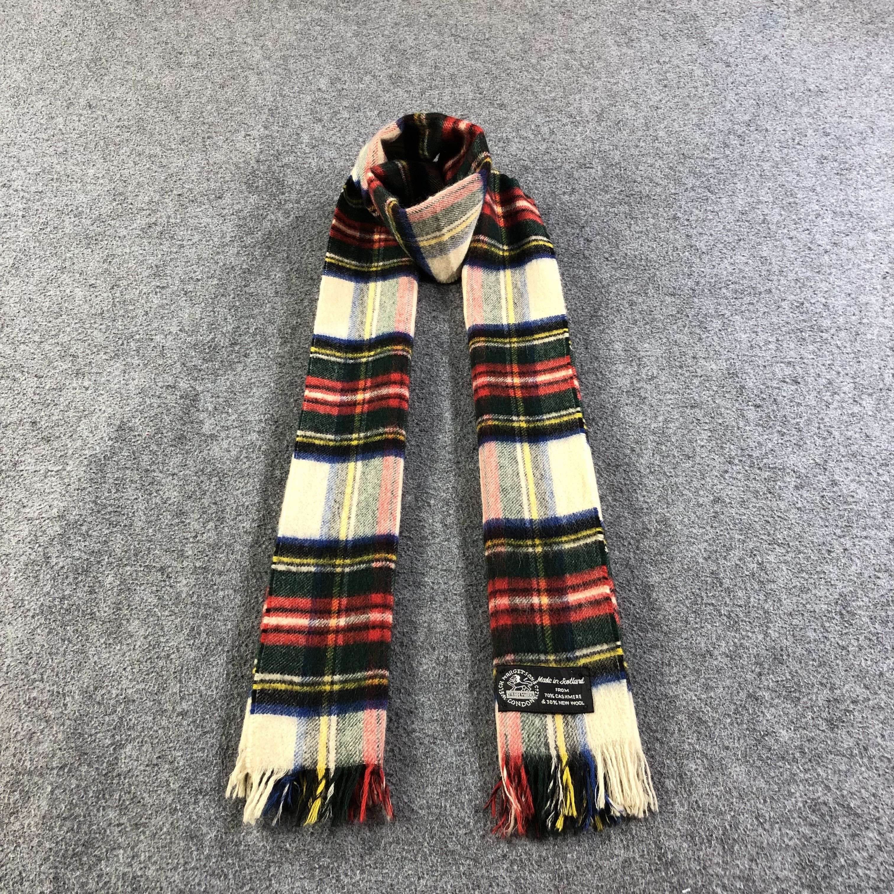 Vintage Welch Margetson Tartan Cashmere Scarf Muffler V1198 Size ONE SIZE - 1 Thumbnail
