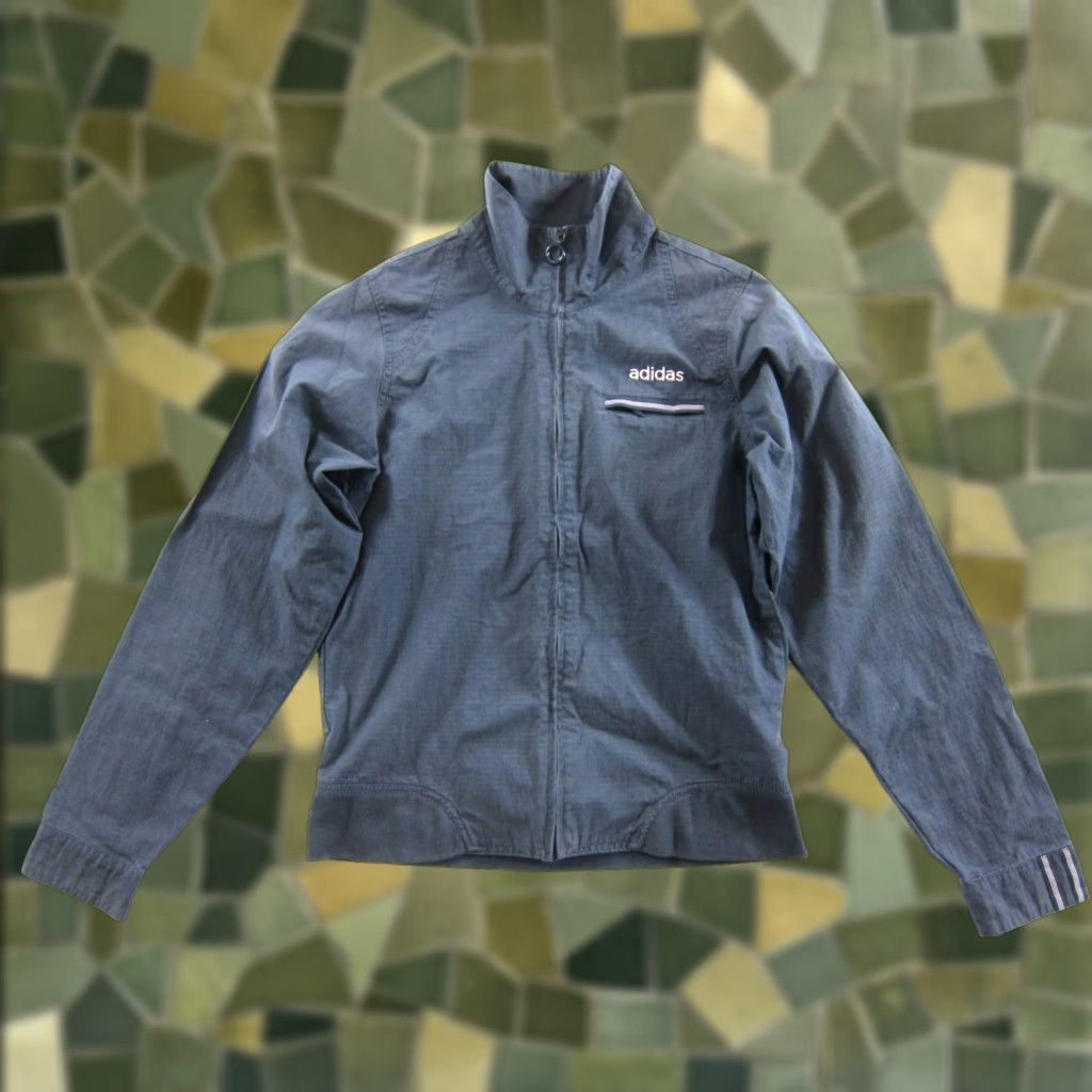 Adidas VINTAGE adidas Jacket Windbreaker Main Selling Point Adidas Windbreaker Jacket Women Small Gray Pink 90s Full Zip Mock Collar Size S / US 4 / IT 40 - 1 Thumbnail