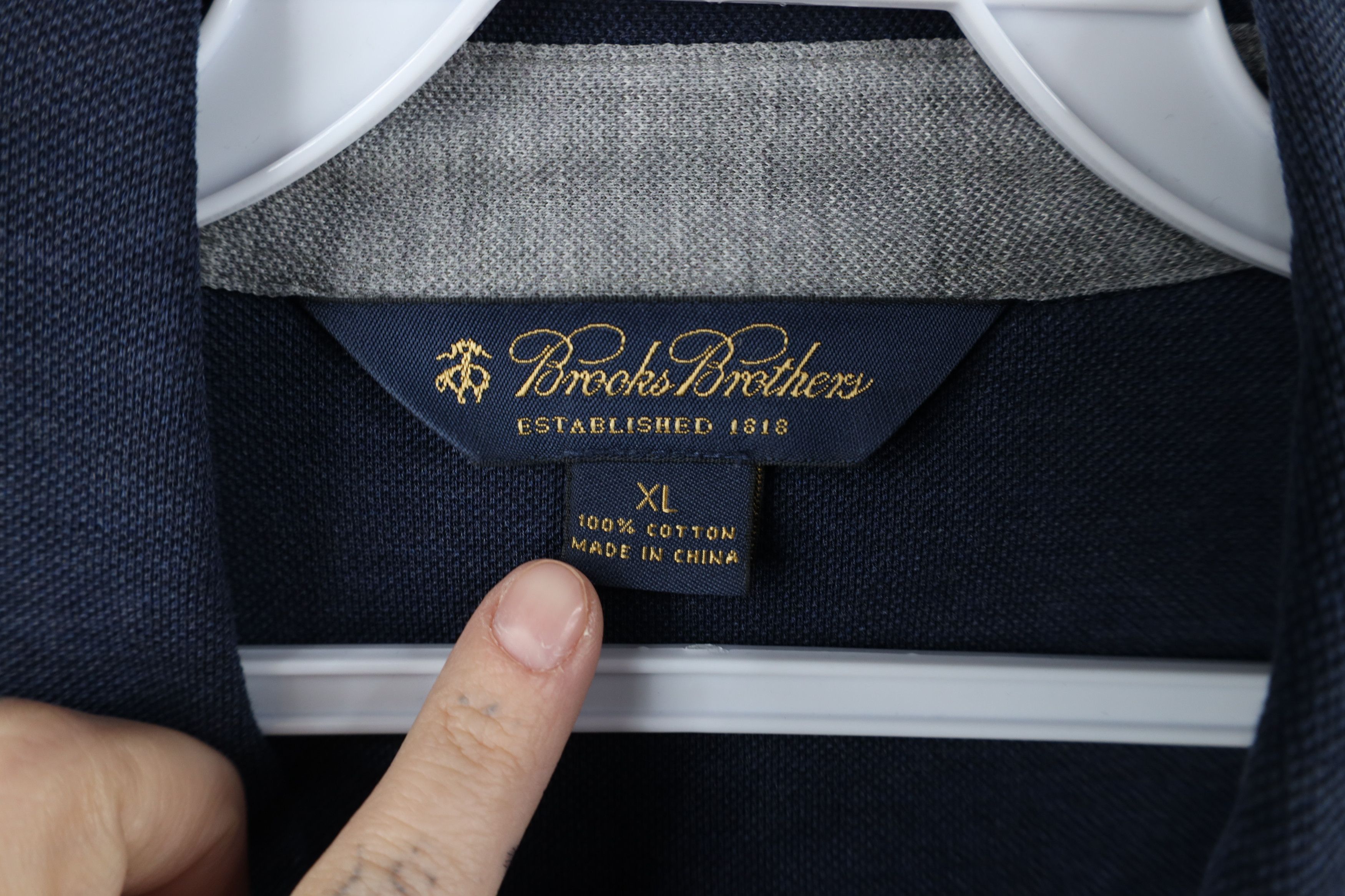 Brooks Brothers Brooks Brothers Cotton Knit Collared Button Down Shirt Blue Size US XL / EU 56 / 4 - 6 Thumbnail