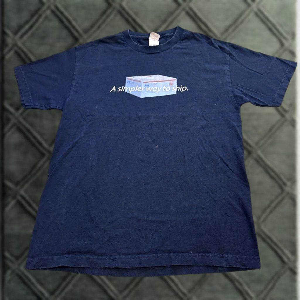 Vintage VINTAGE USPS Simpler Way To Ship Y2K 2000s Graphic T-Shirt Murina Men M Blue Shirt Mens Size US M / EU 48-50 / 2 - 1 Thumbnail