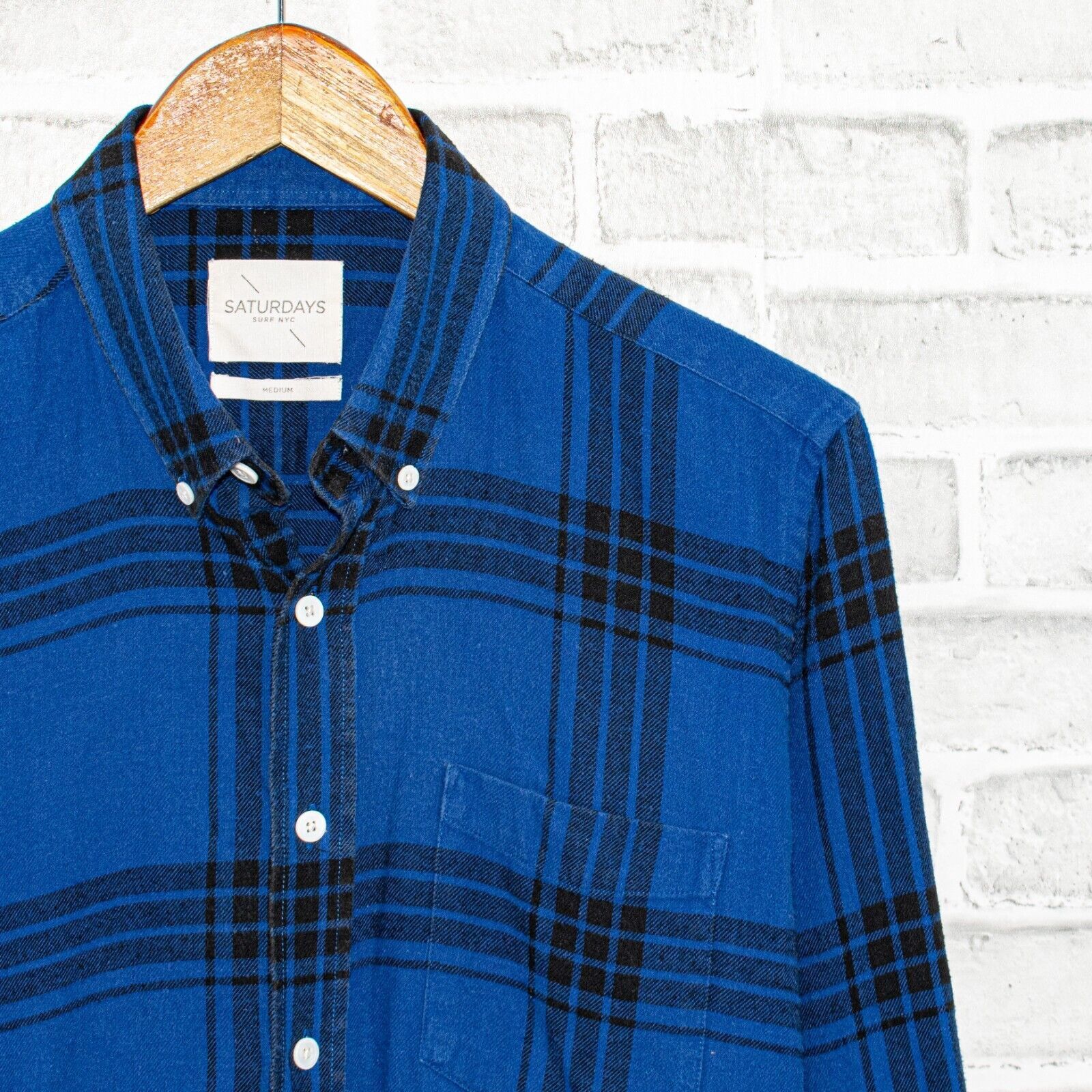 Saturdays NYC SATURDAYS SURF NYC Button Down Flannel Shirt Blue Plaid Size US M / EU 48-50 / 2 - 2 Thumbnail