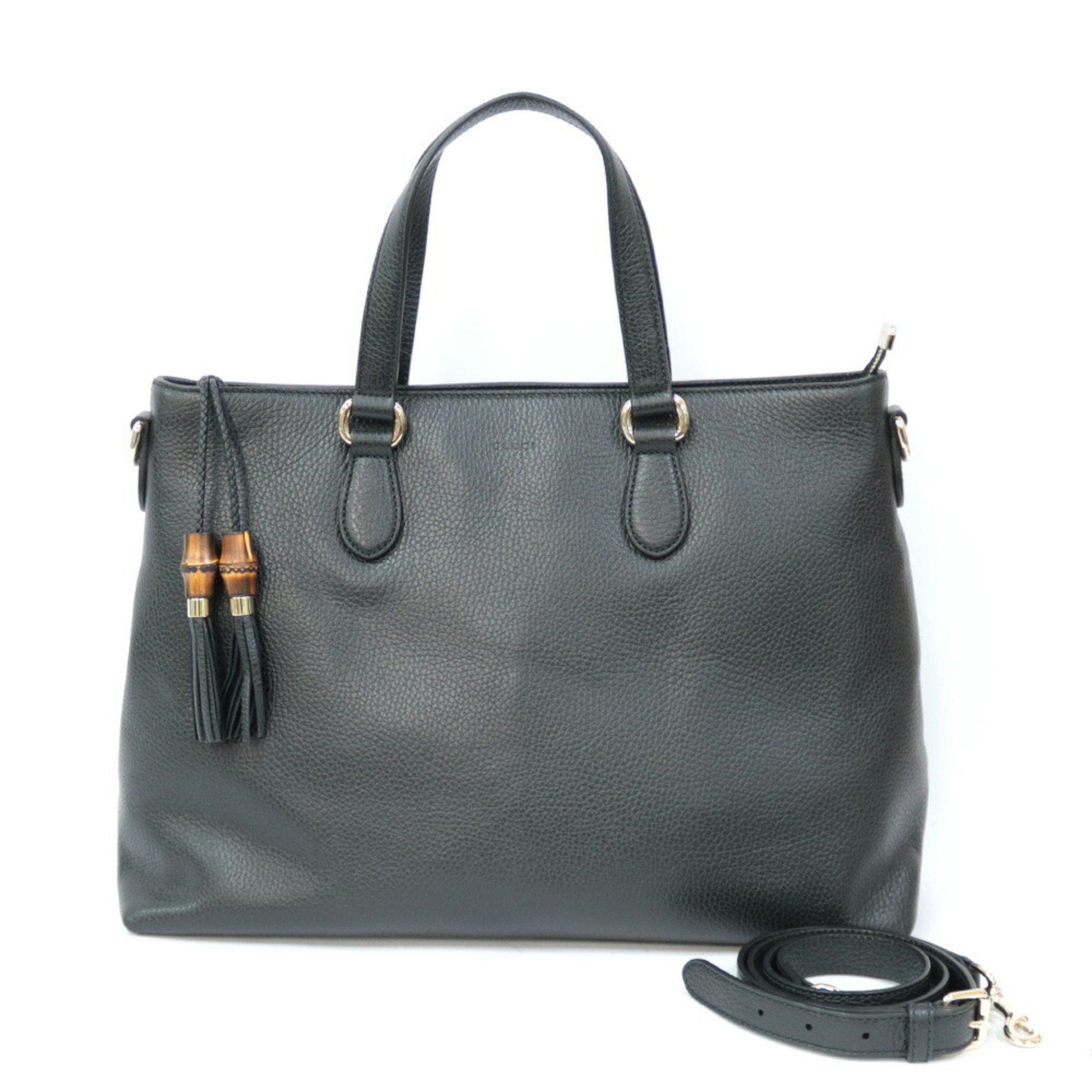 image of Gucci Shoulder Bag Bamboo Black Ladies, Women's