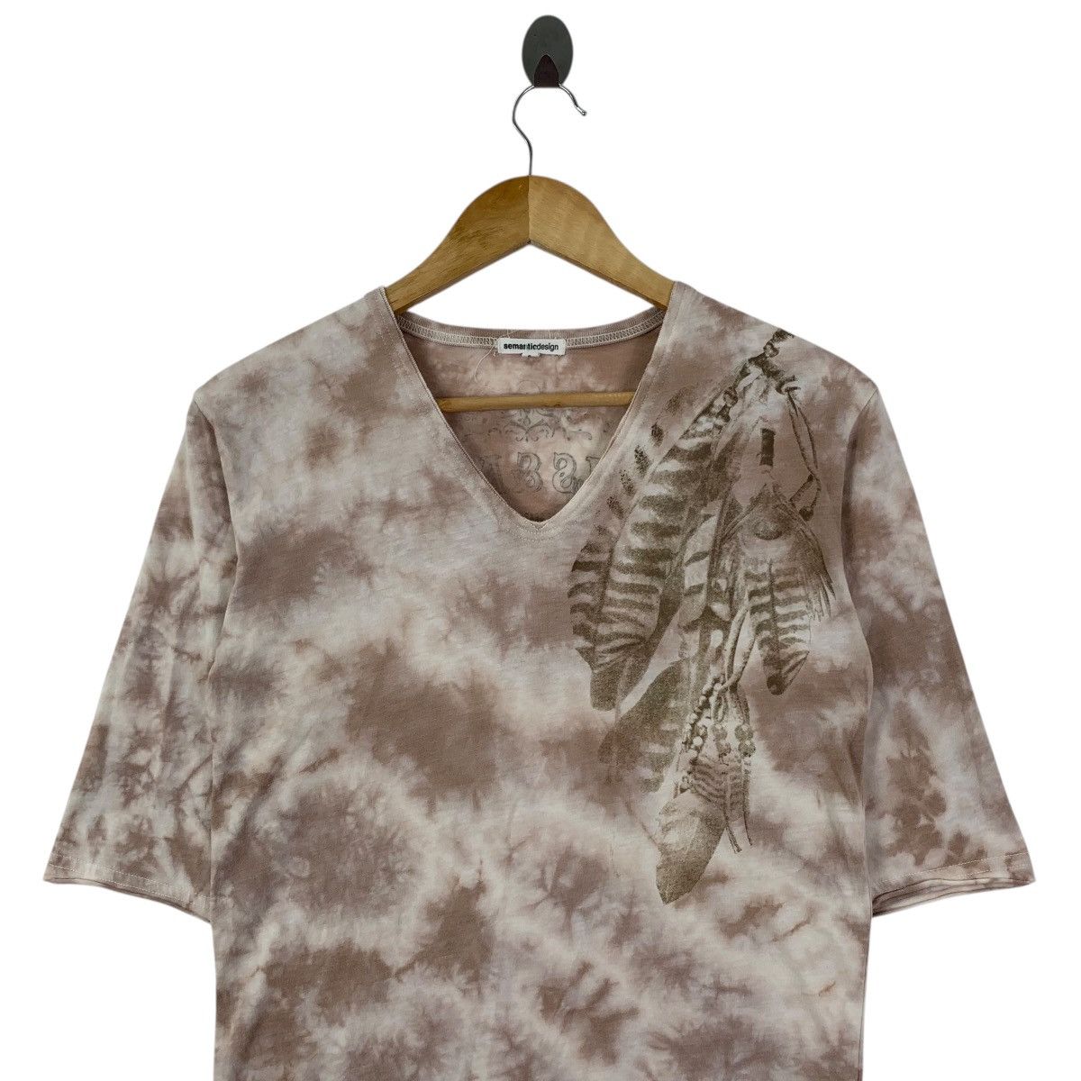 semanticdesign SEMANTIC DESIGN Tie Dye V-Neck Wording Punk Tshirt Size US S / EU 44-46 / 1 - 2 Thumbnail