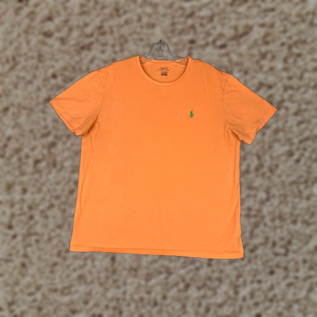 Ralph Lauren Polo Ralph Lauren Shirt Adult Large Orange Short Sleeve Crew 100% Cotton READ Size US L / EU 52-54 / 3 - 1 Thumbnail